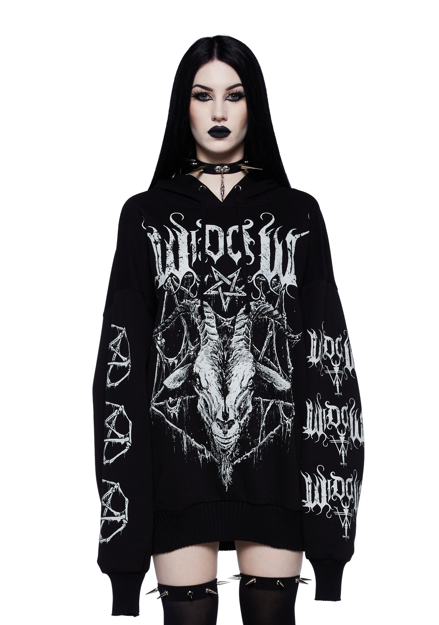 Black metal hoodie on sale