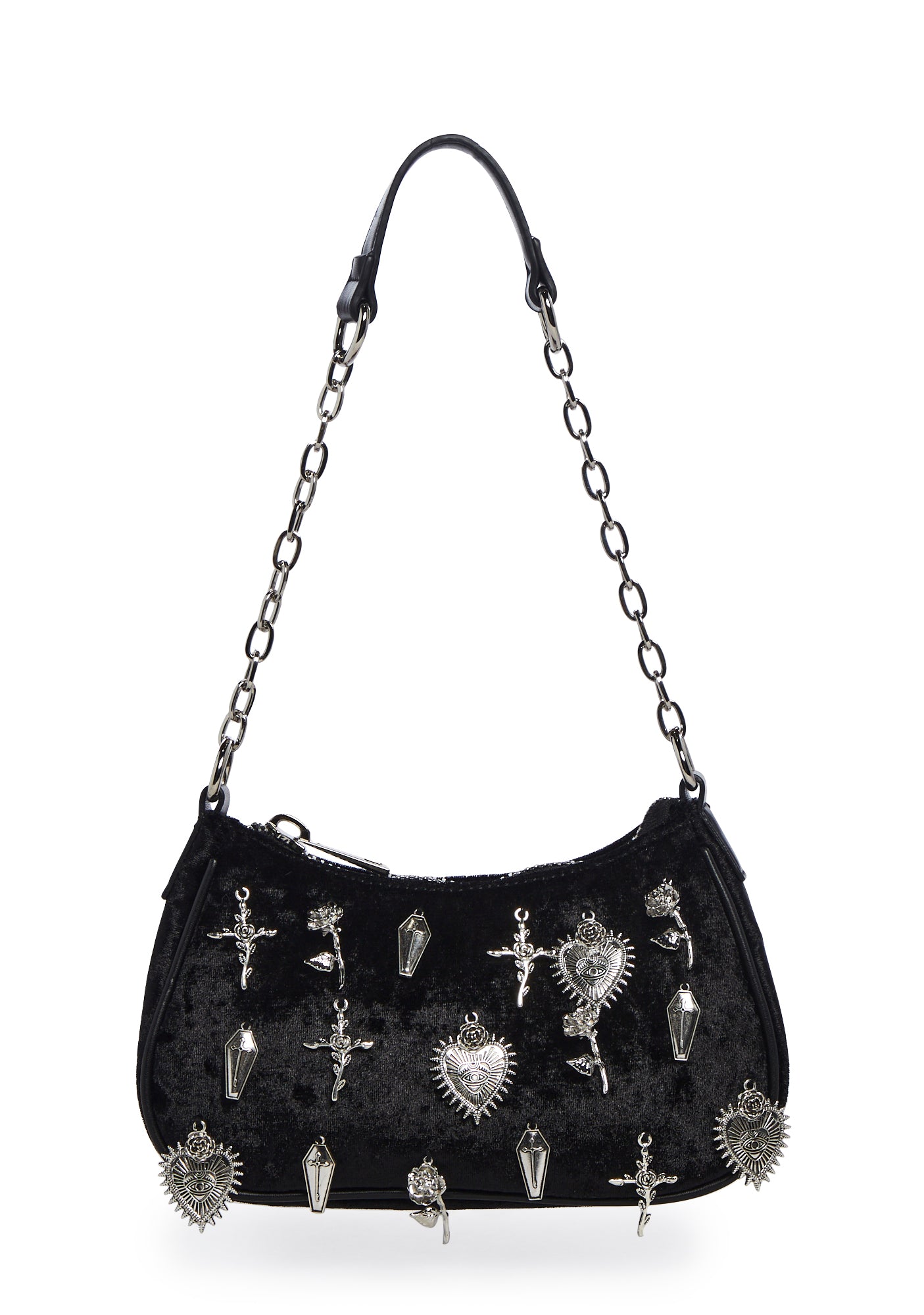 the virgins bijou velvet hand bag イニシャルK