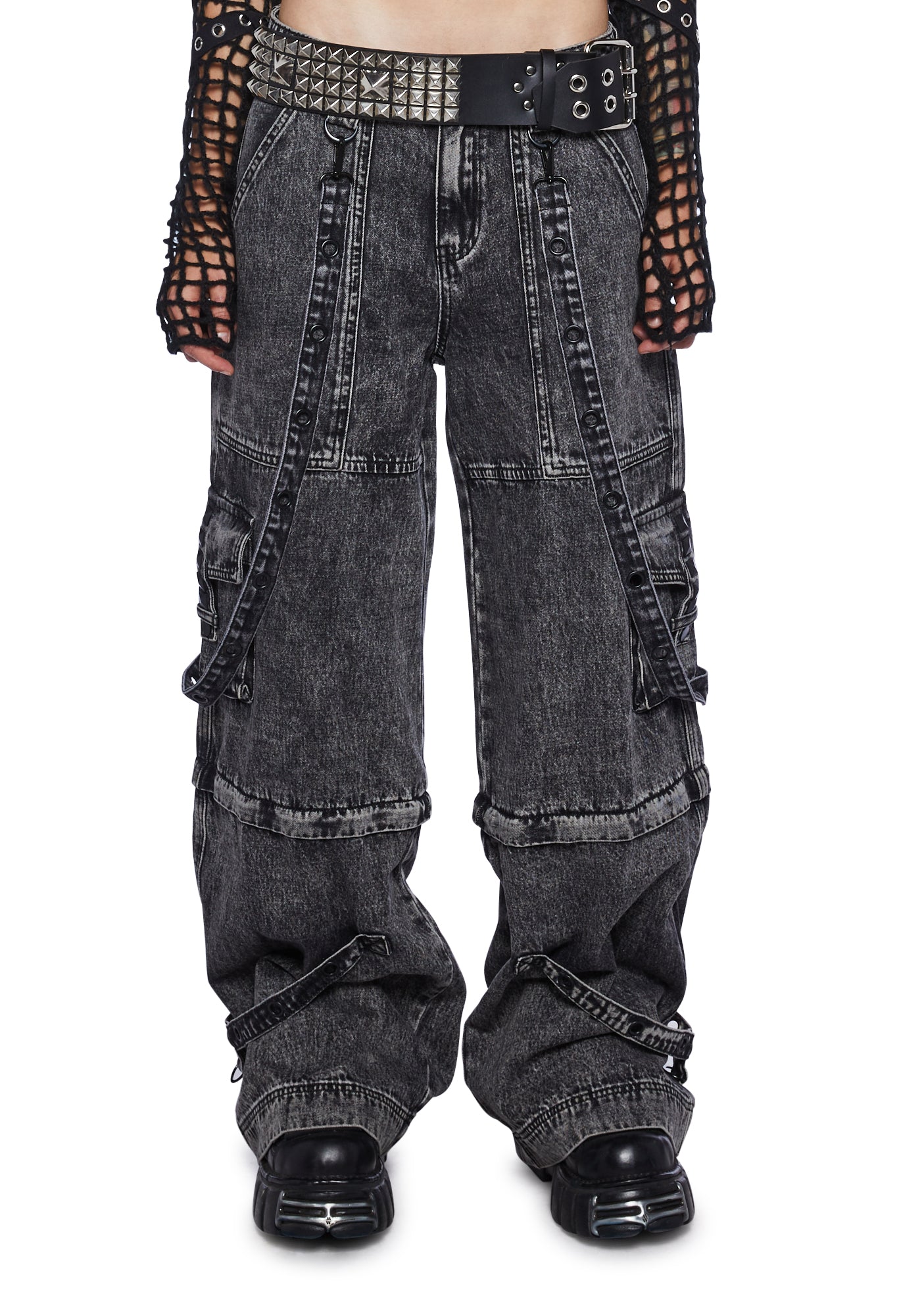 Current Mood Convertible Zip Off Wide Leg Jeans Gray – Dolls Kill