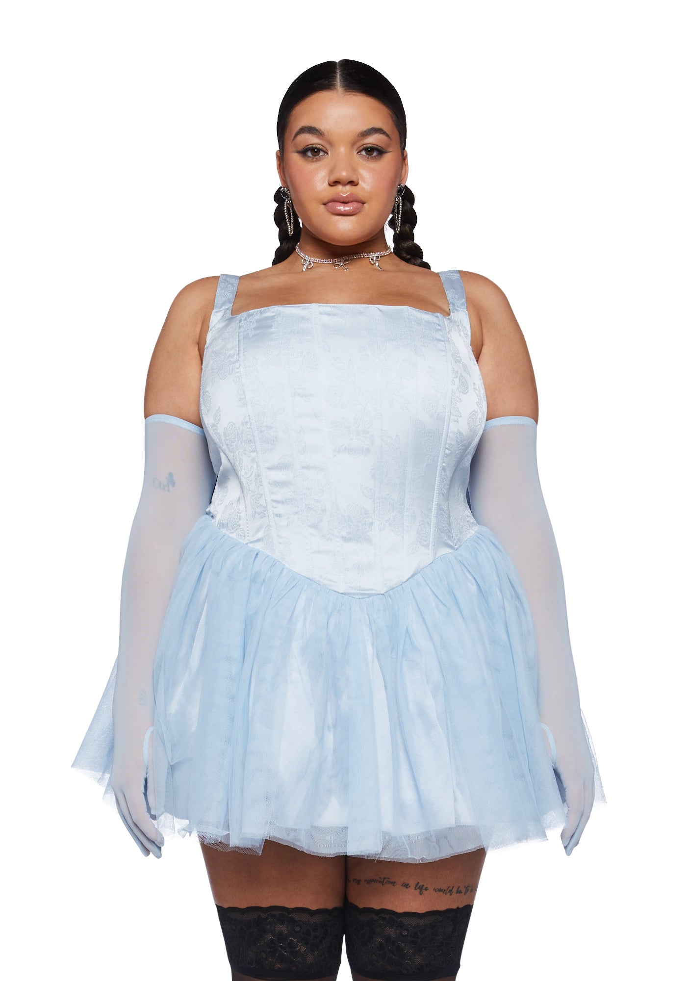 Plus Size Sugar Thrillz Satin Tulle Brocade Mini Corset Dress - Blue Dolls Kill Plus Size Sugar Thrillz Satin Tulle Brocade Mini Corset Dress - Blue Dolls Kill