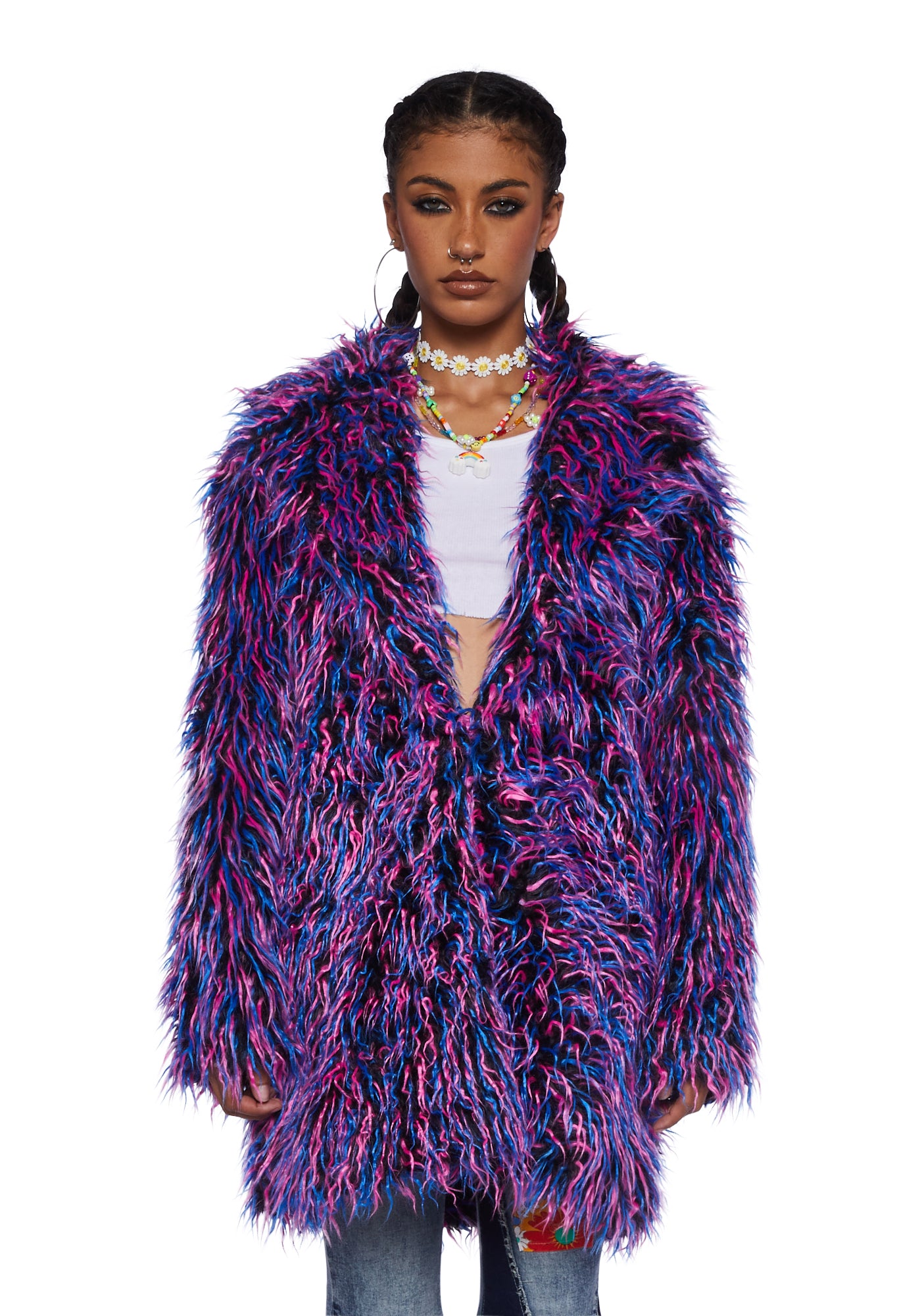 Neon discount fluffy jacket