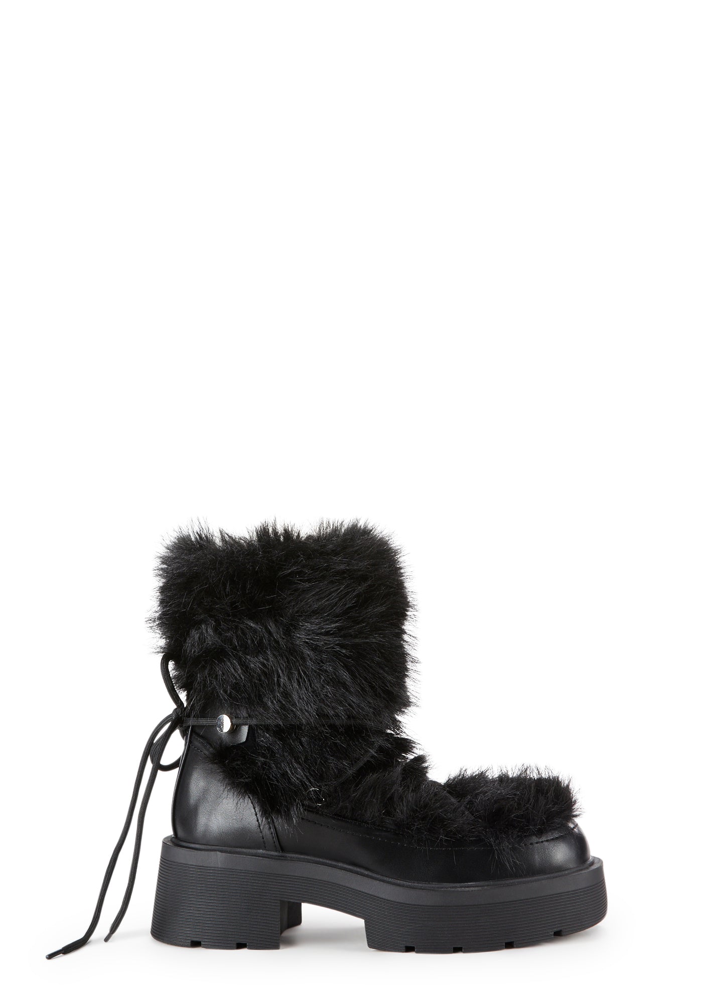 Simmi Faux Fur Boot- Black – Dolls Kill