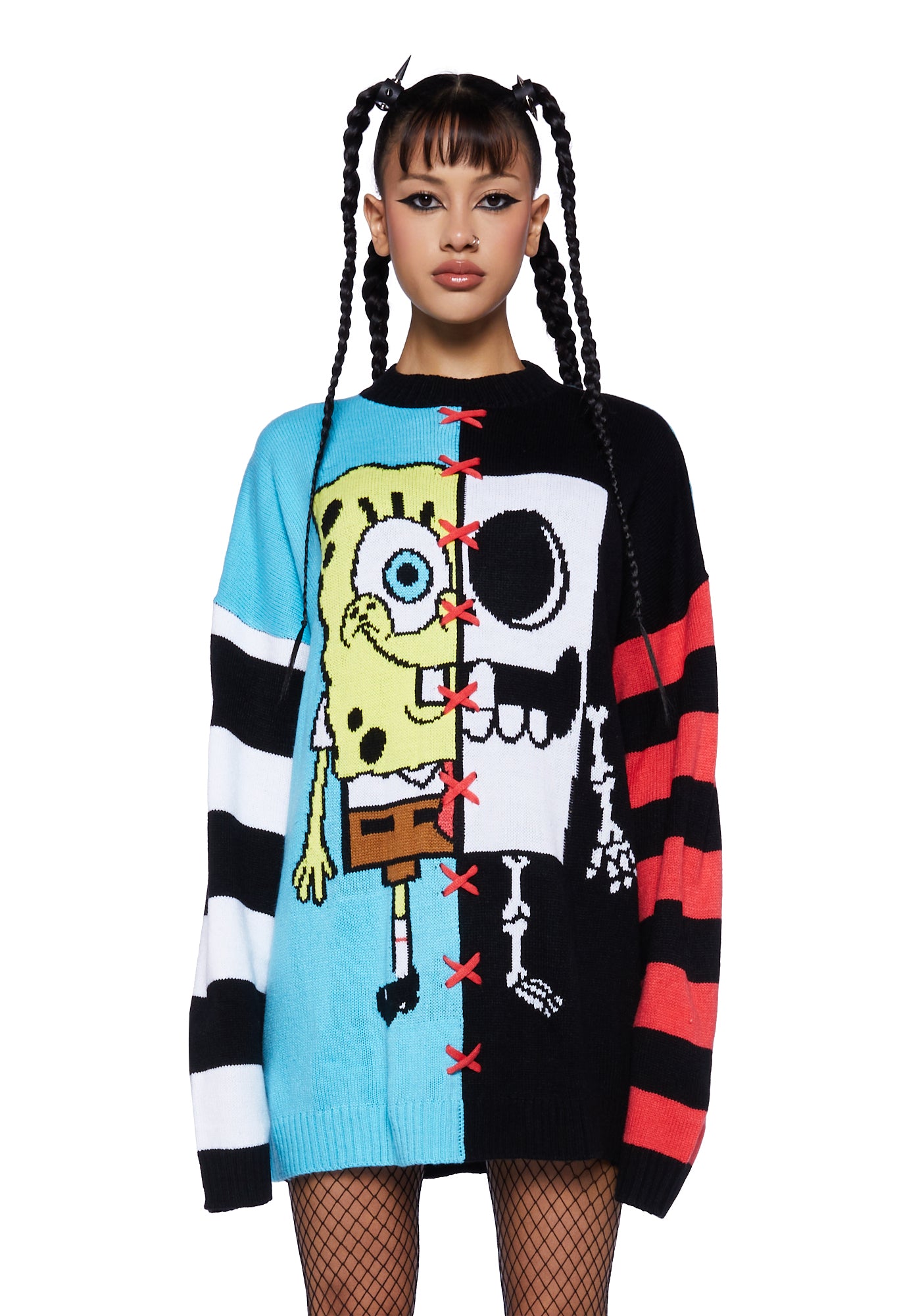 Dolls Kill x SpongeBob Knit Sweater Black