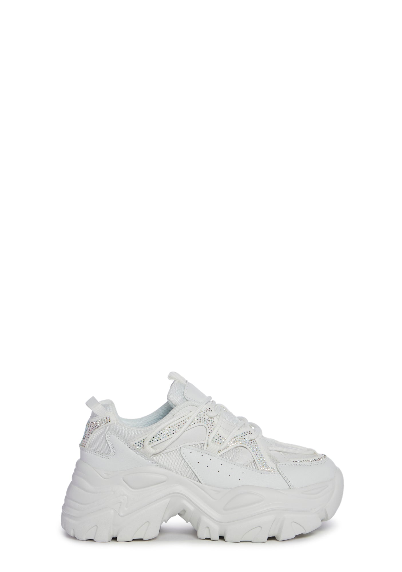 Rhinestone Platform Sneakers White Dolls Kill