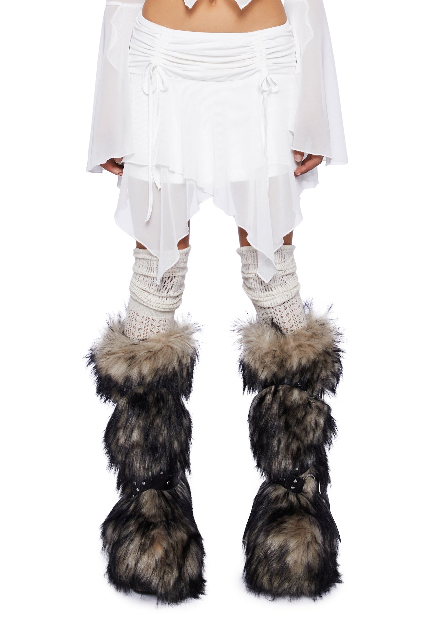 Current Mood Mesh Top- Off White – Dolls Kill