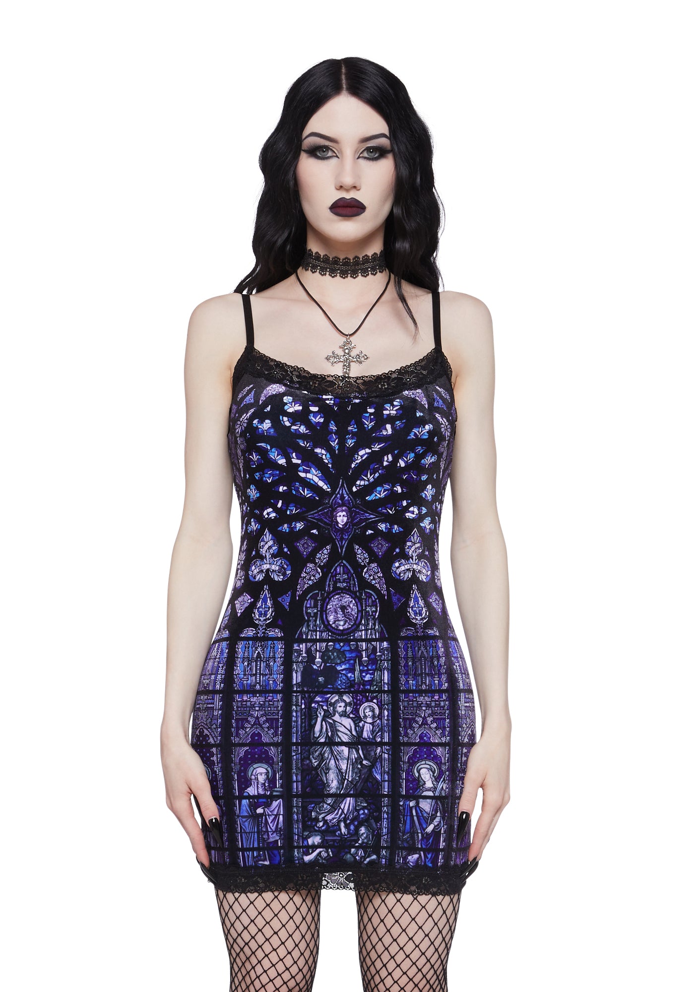 Widow Velvet Slip Mini Dress- Multi