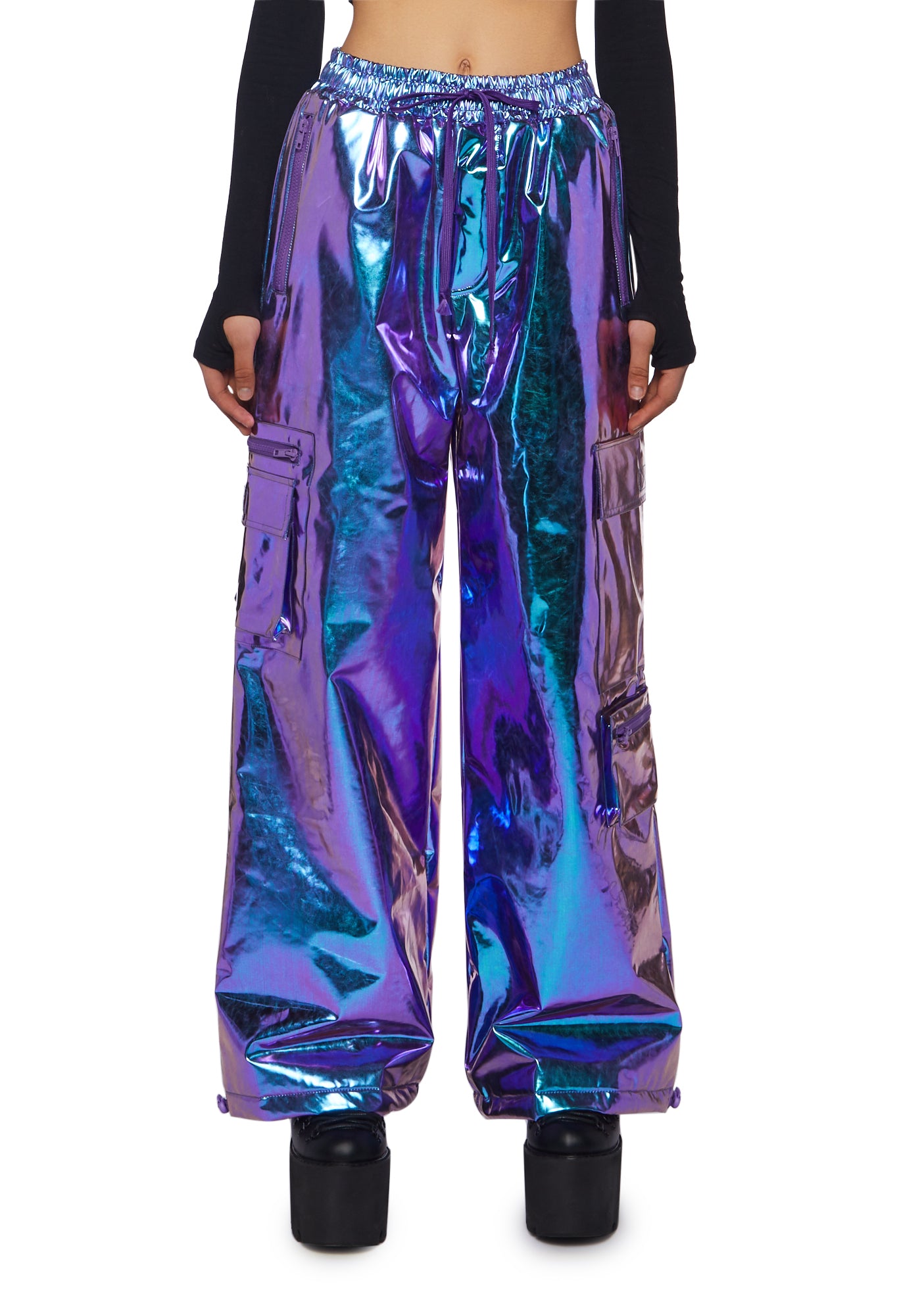 Metallic baggy pants store