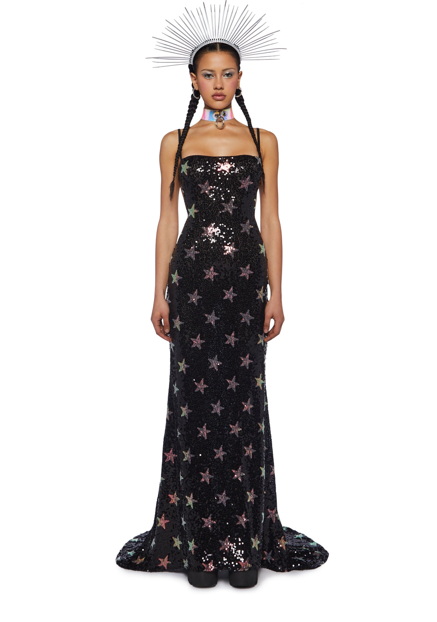 Club Exx Sequin Star Maxi Dress - Black Club Exx Sequin Star Maxi Dress - Black