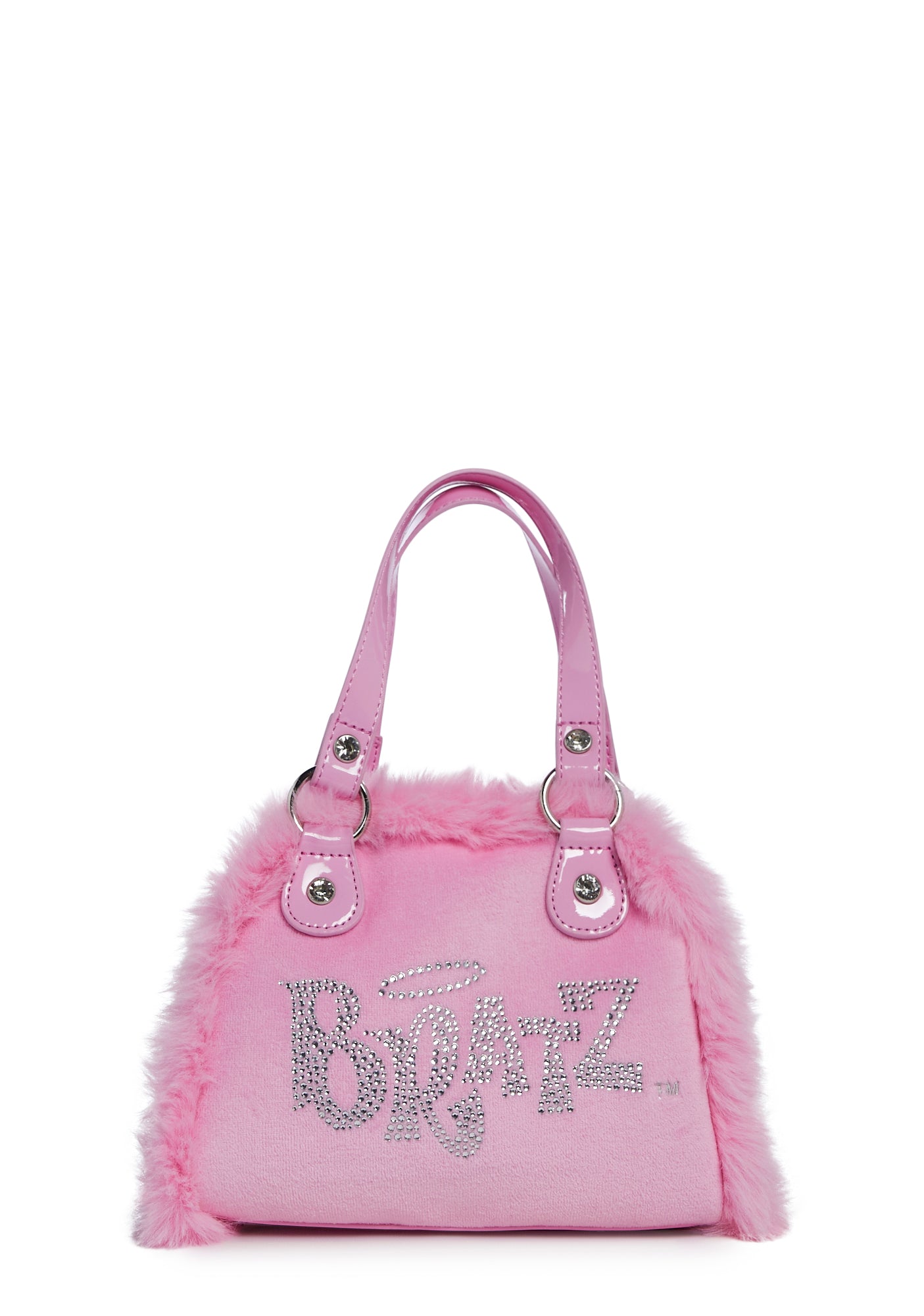 Dolls Kill x Bratz Rhinstone Logo Bowler Bag Pink