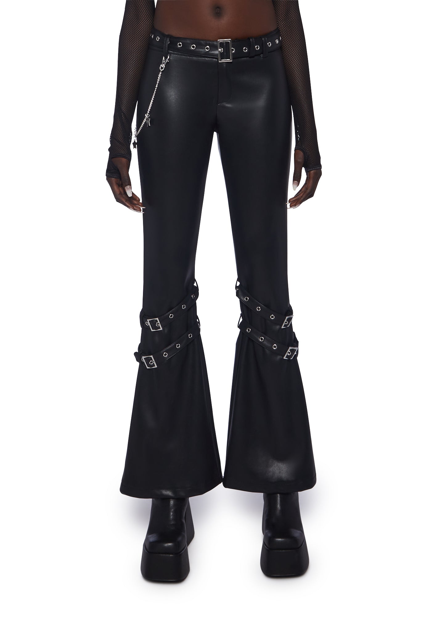 Dolls Kill x Bratz Belted Flare Pants Black