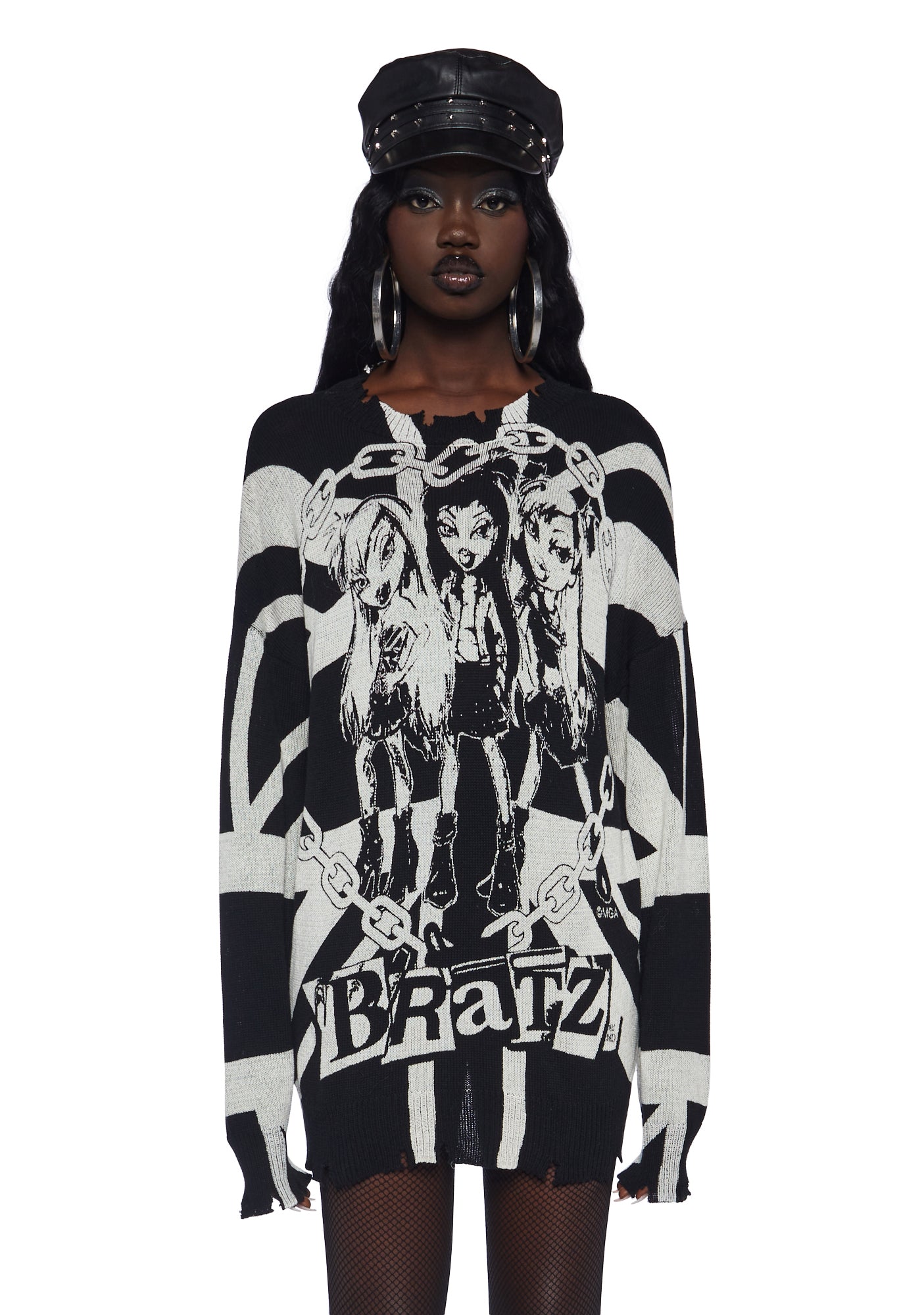 Dollskill black and white striped sweater on sale