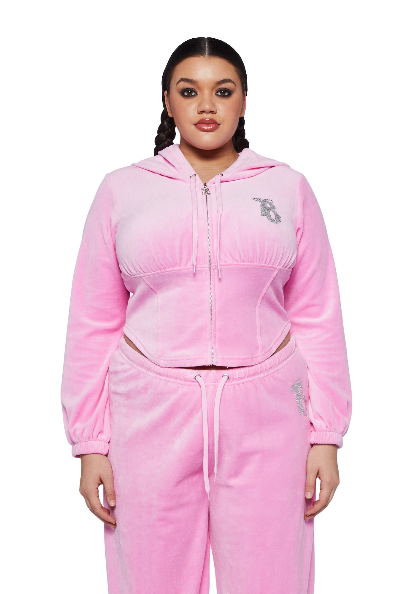 Plus Size Dolls Kill x Bratz Corset Hoodie- Pink