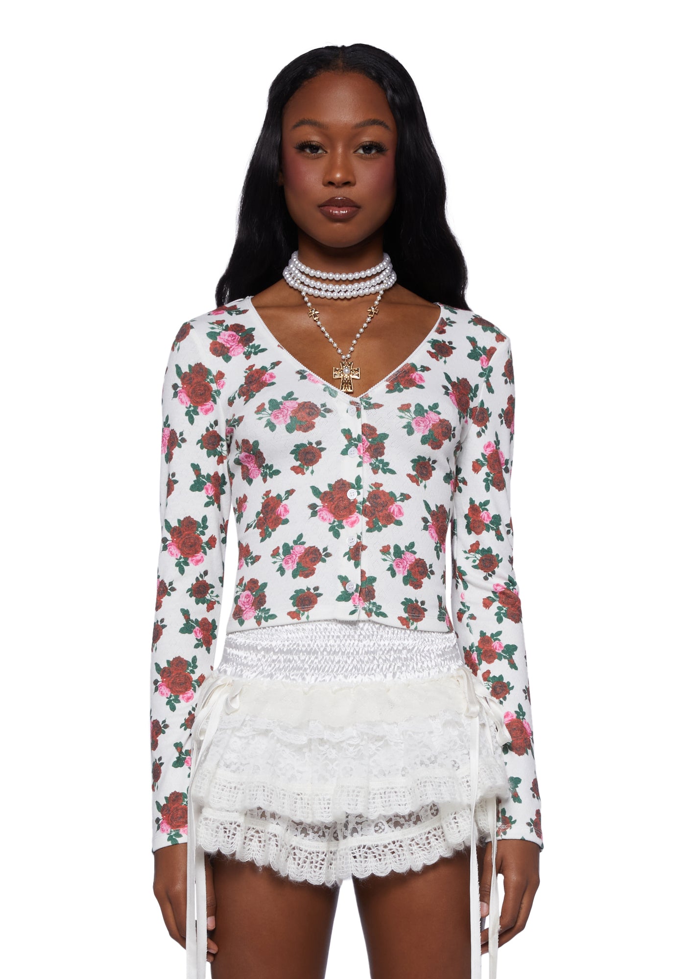 Thin floral cardigan store