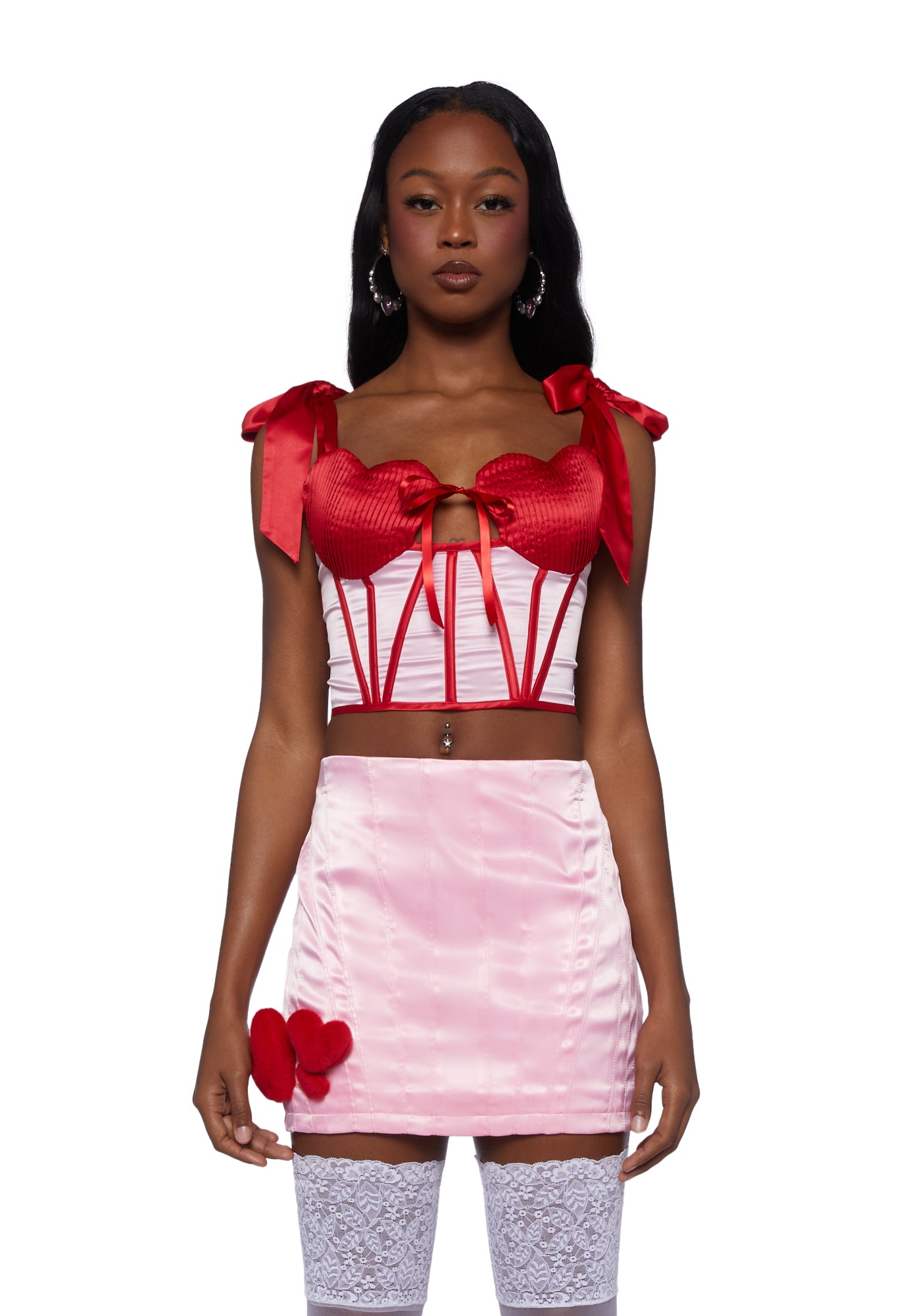 Sugar Thrillz Bustier Heart Top- Red – Dolls Kill