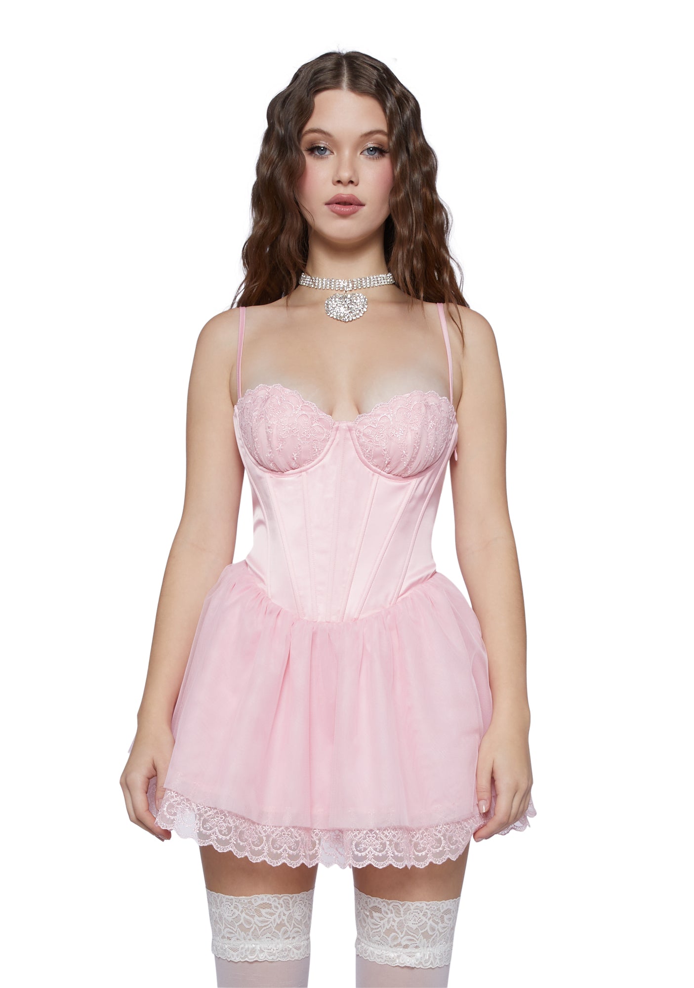 Sugar Thrillz Tutu Dress With Embroidered Bust - Pink Dolls Kill Sugar Thrillz Tutu Dress With Embroidered Bust - Pink Dolls Kill