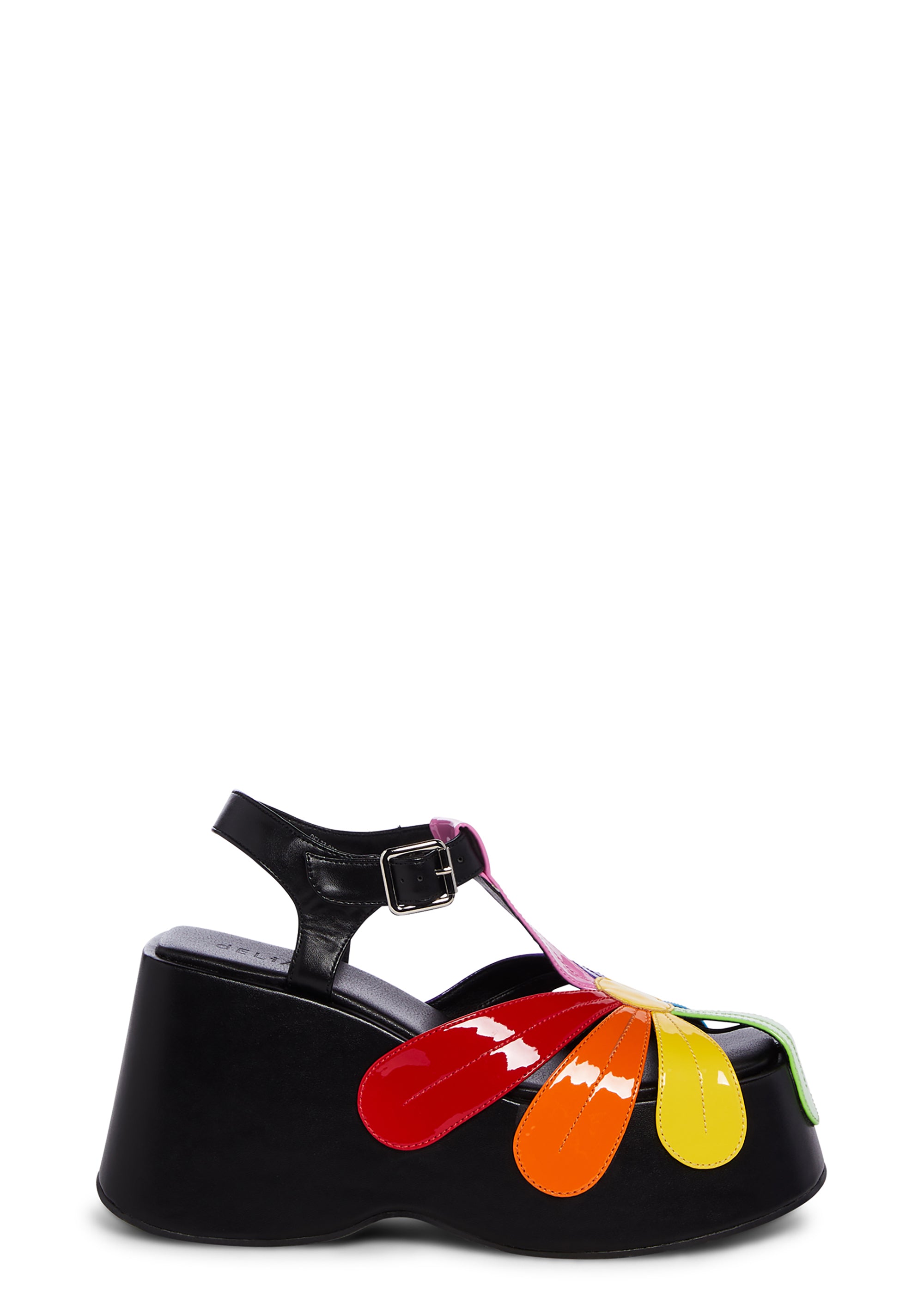ドールズキル　dollskill  delias ストラップ ヒール　シューズ Delia's Twisted Upper Platform Sandals - Black – Dolls Kill