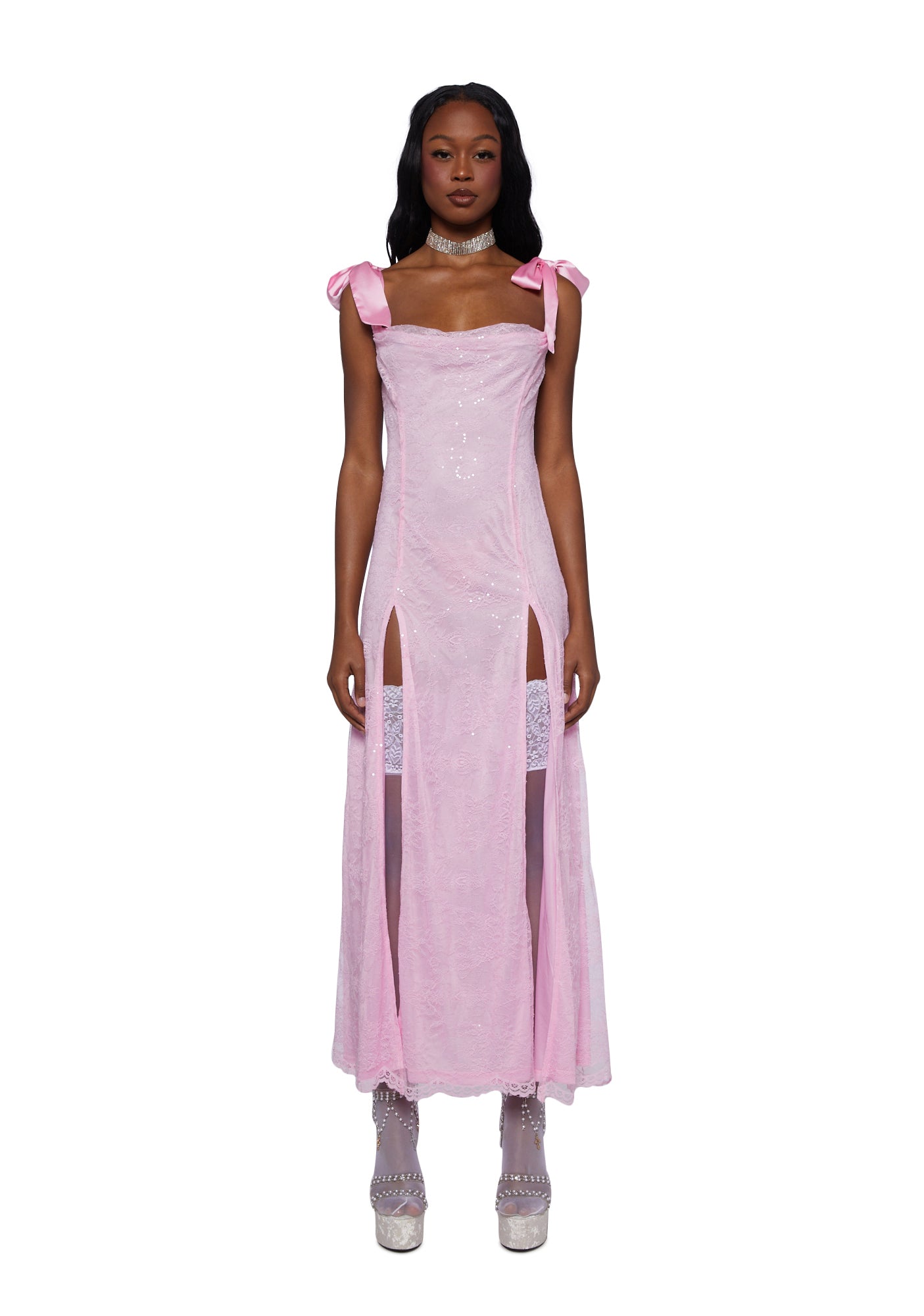 pink lace overlay dress Blush Garden Pink Multi Floral Lace Midi Dress