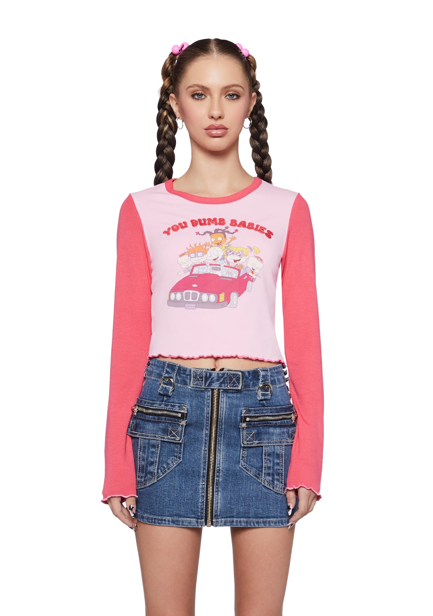 Dolls Kill x Rugrats Long Sleeve Top Pink