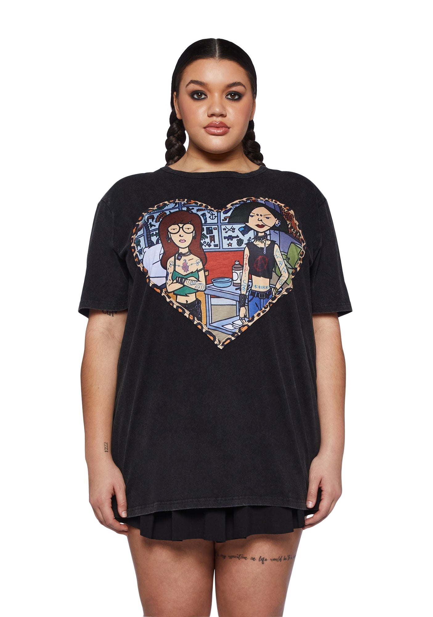 Plus Size Dolls Kill x Daria Leopard Heart Tattooed