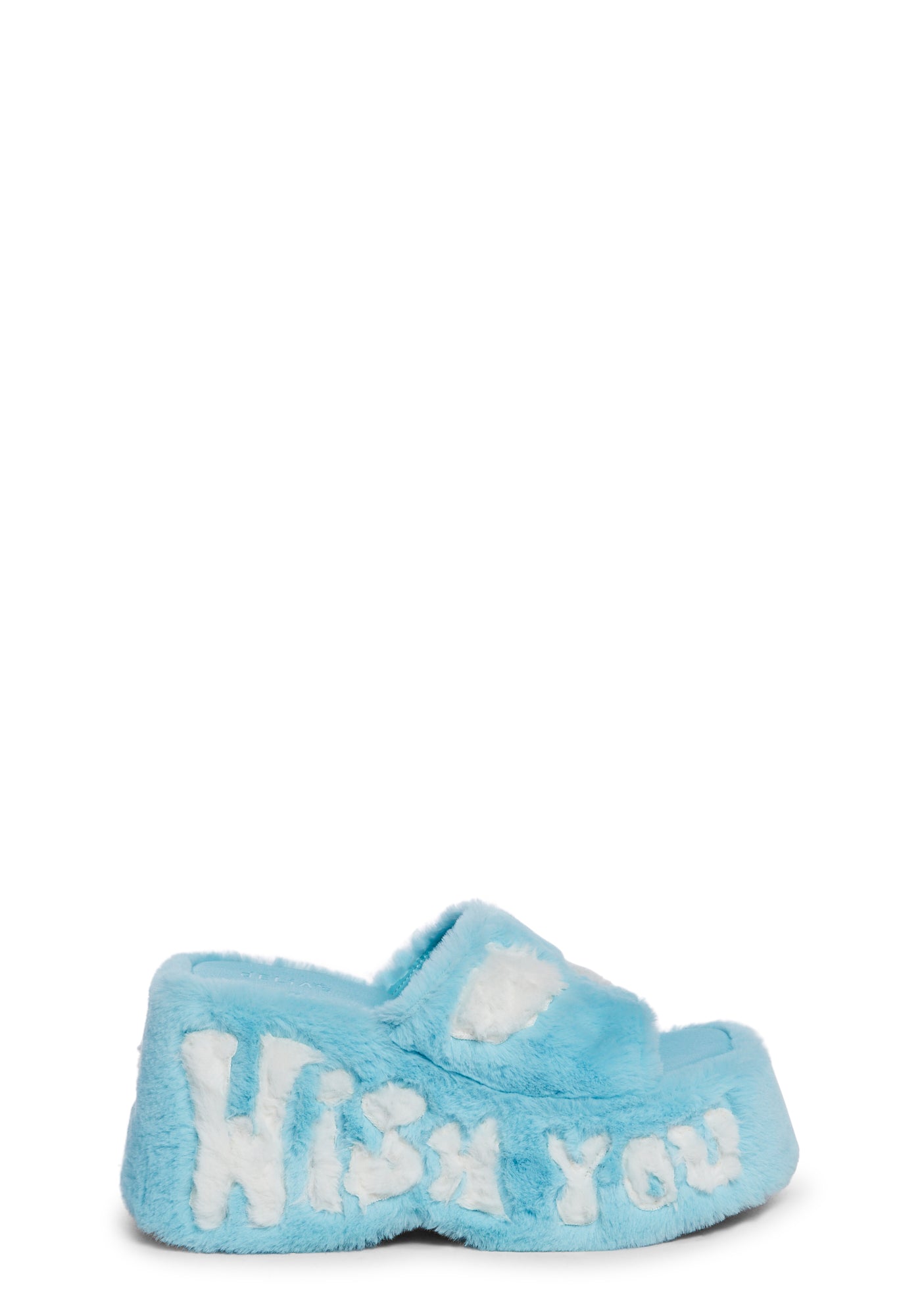 dELiA s by Dolls Kill Faux Fur Platform Sandals Blue
