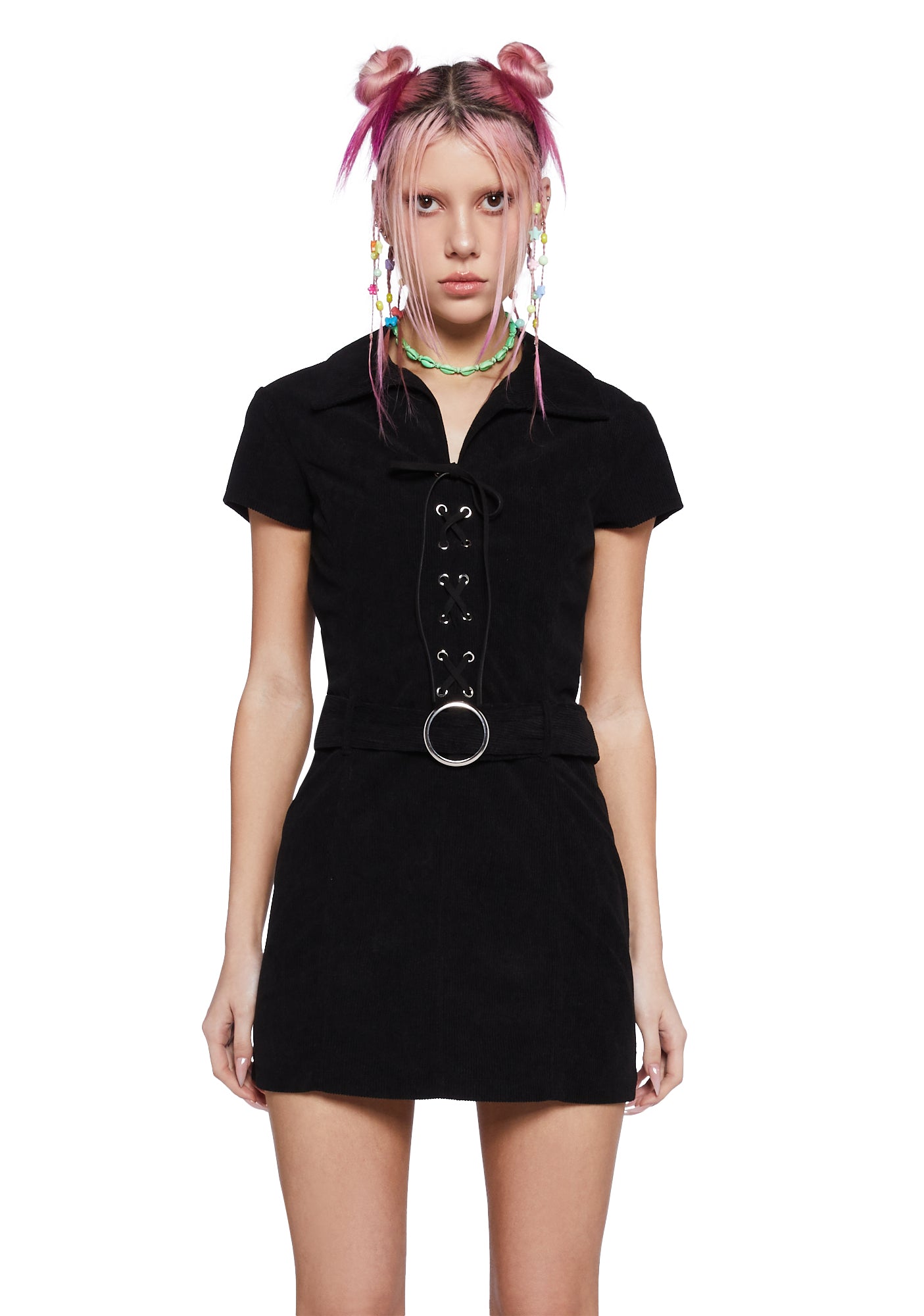 black cord mini dress Black Cord Rigga Mini Dress main image 1