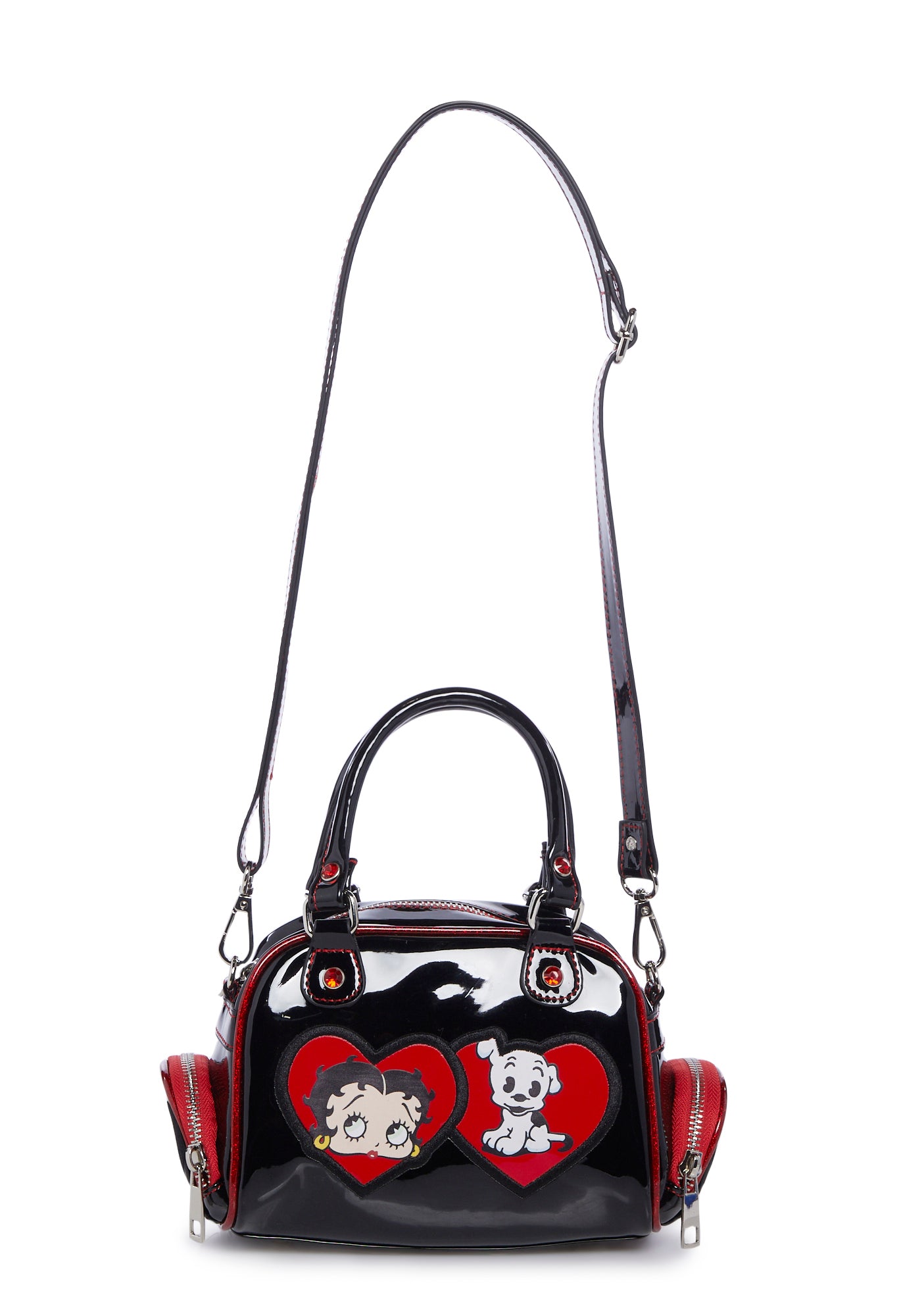 Dolls Kill x Betty Boop Pudgy Cute Doggy Mini Vinyl Bowler Bag Black