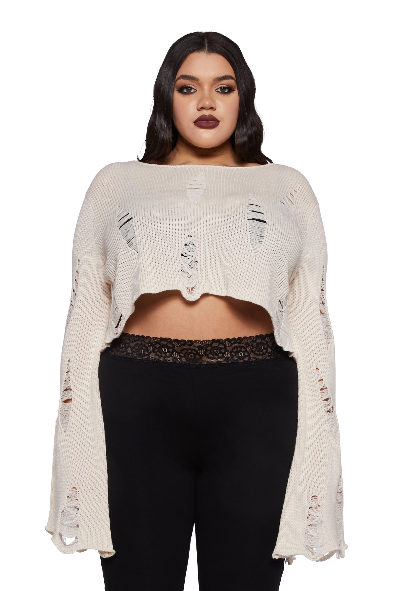 Plus size off white sweater shop