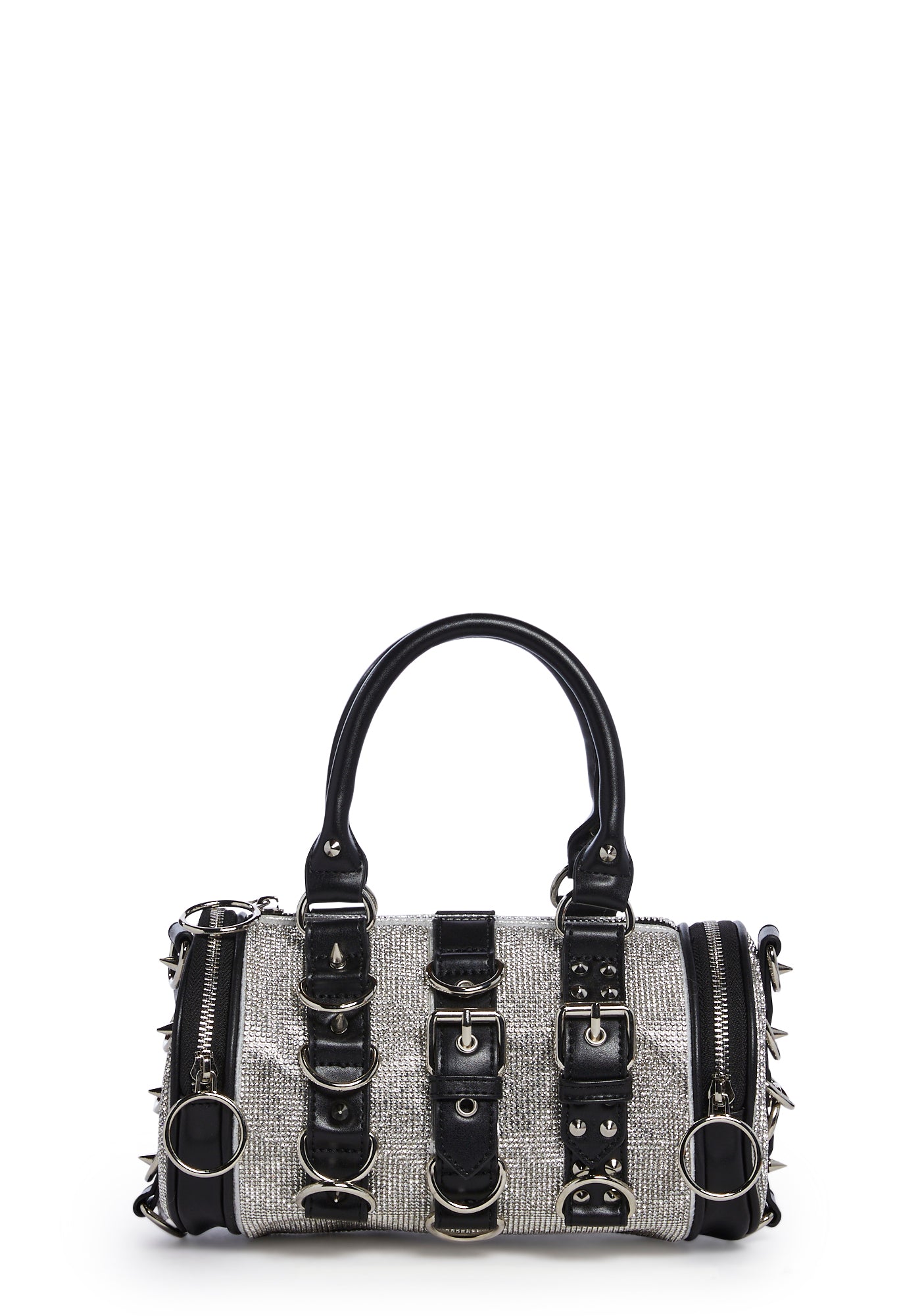 Current Mood Chain Studded Rhinestone Mini Duffle Bag