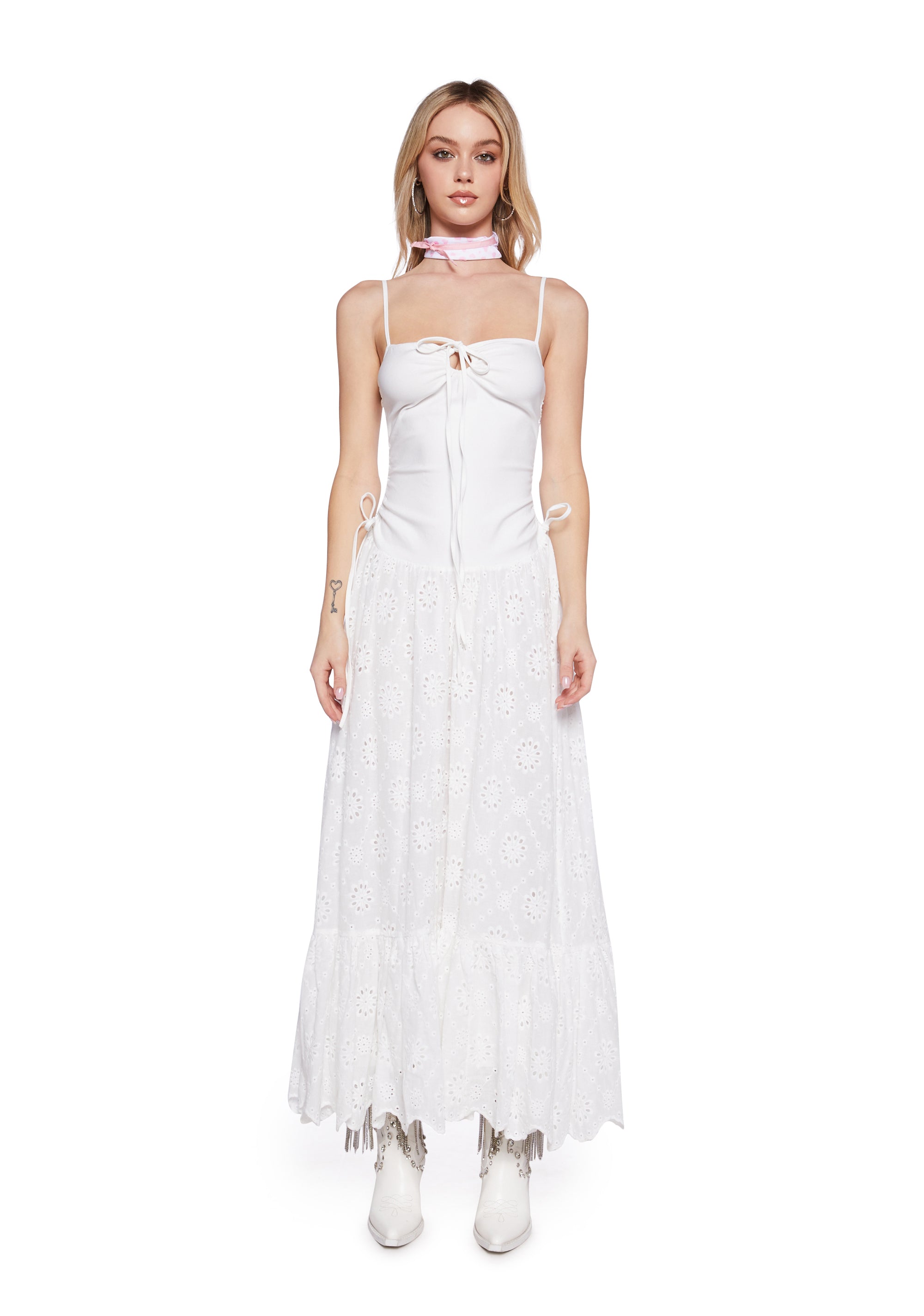 Sugar Thrillz Eyelet Cut Out Maxi Dress