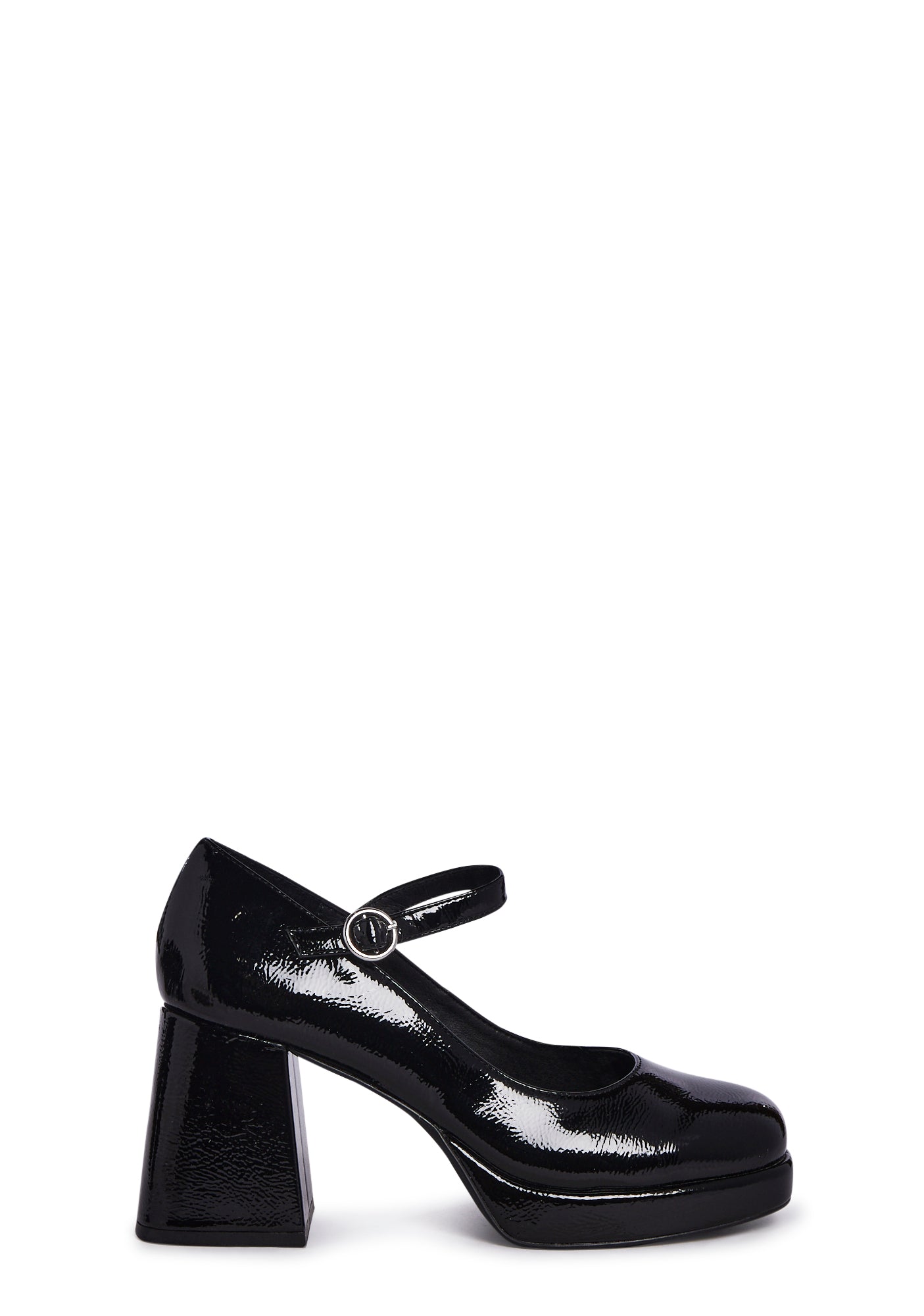 Steve Madden 90s Patent Platform Mary Janes - Black â Dolls Kill