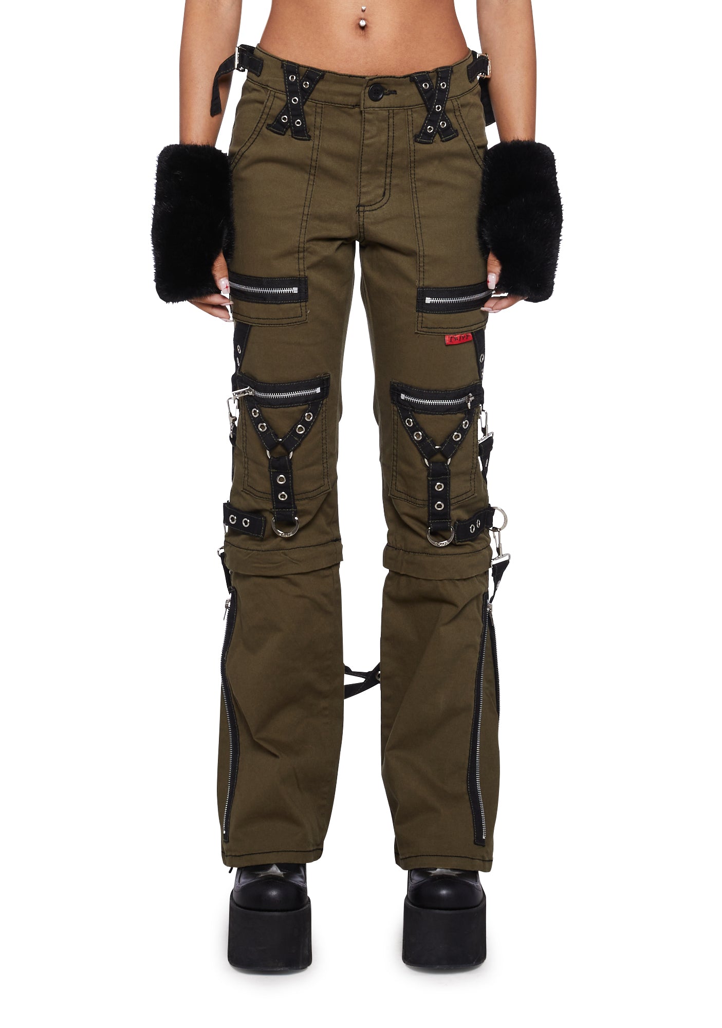 Tripp NYC Zip To Zip Pants Green Dolls Kill