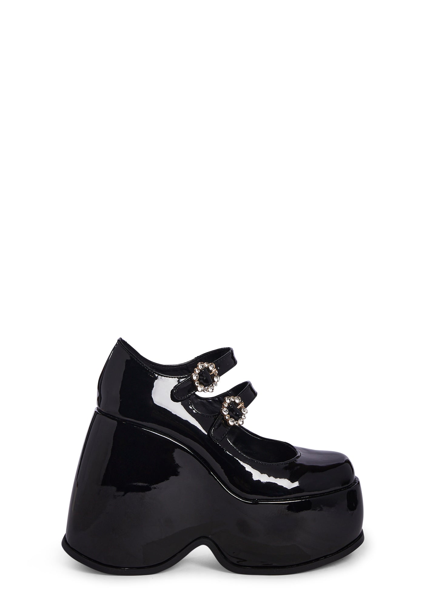 Lemon Drop By Privileged Patent Vegan Leather Wedge Heels - Black