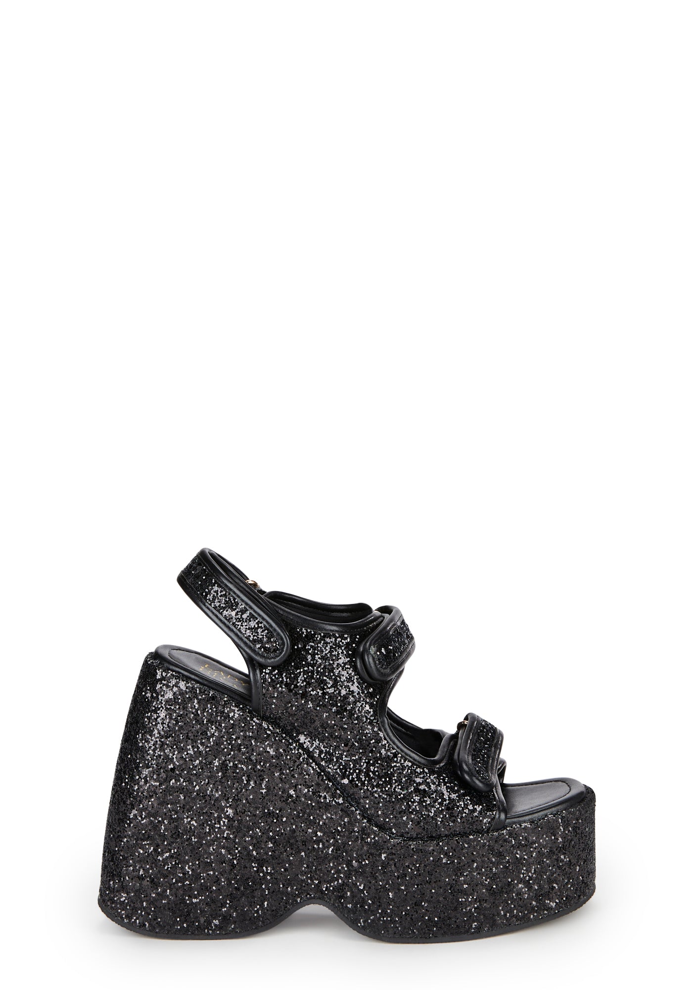 Glitter Platform Sandals Black Dolls Kill