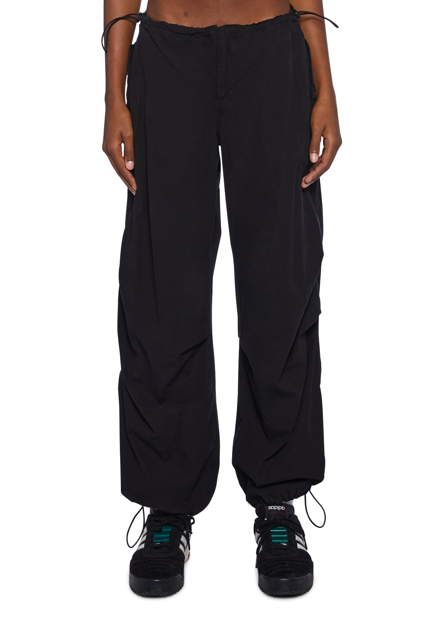 BDG Baggy Cargo Pants With Toggles Black Dolls Kill