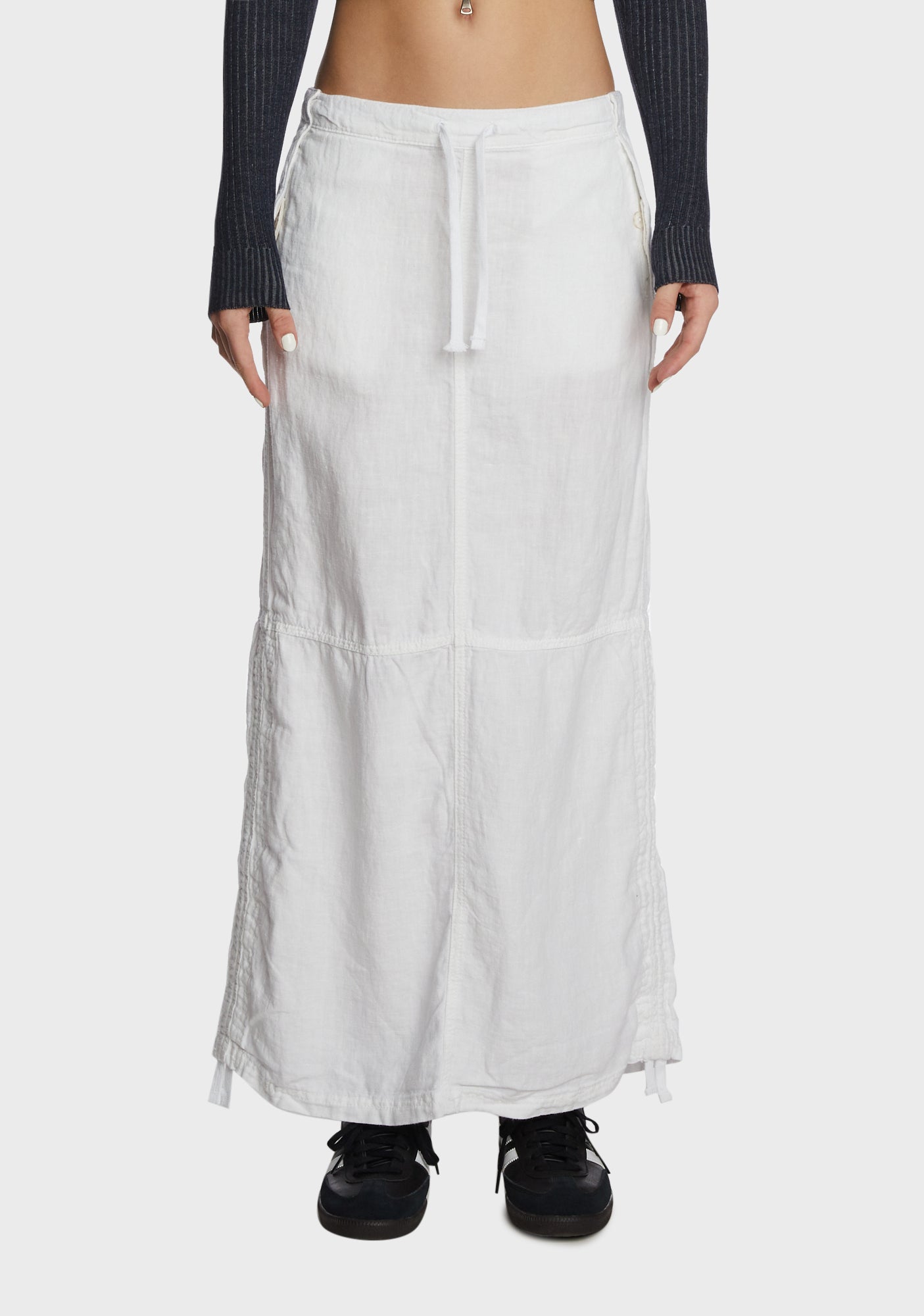 BDG Linen Maxi Skirt White Dolls Kill