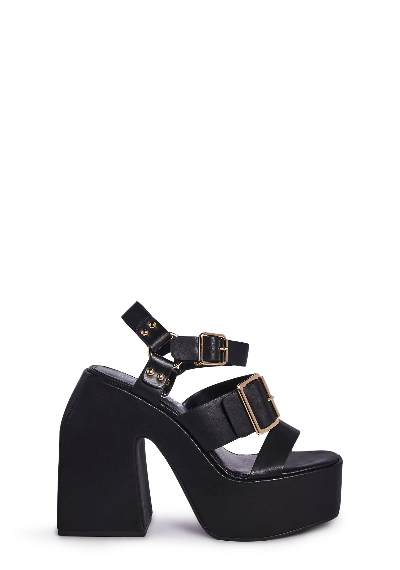 上品 Privileged By Drop Lemon Ankle Heels Block Platform Buckle 靴