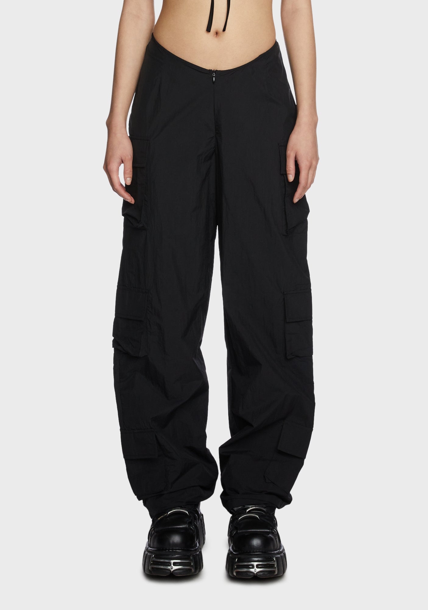 Black Cargo Low Waisted Baggy Cargo Pants Women's Cargo Pants Low