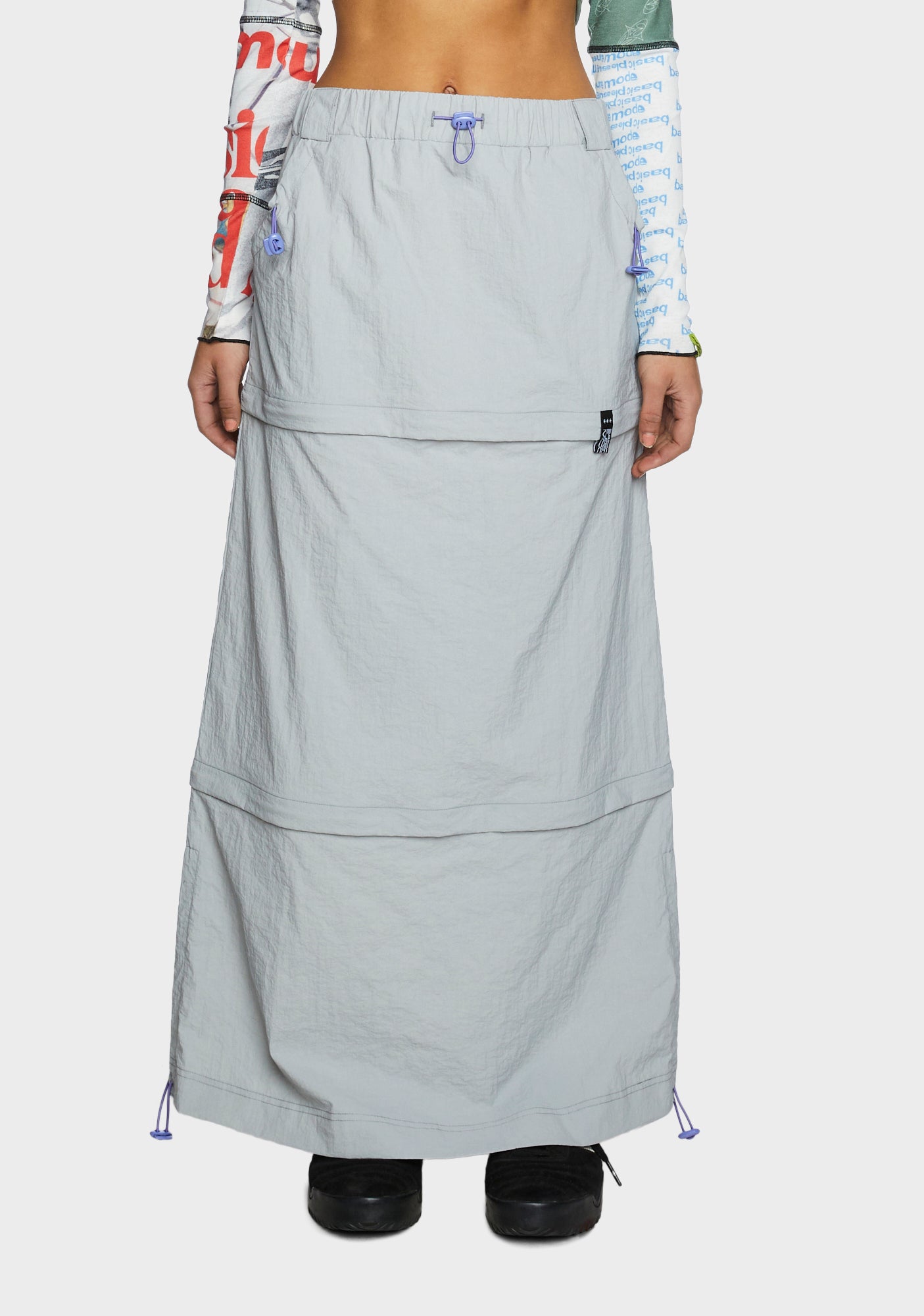 Basic Pleasure Mode Cargo Zipper Maxi Skirt Gray – Dolls Kill