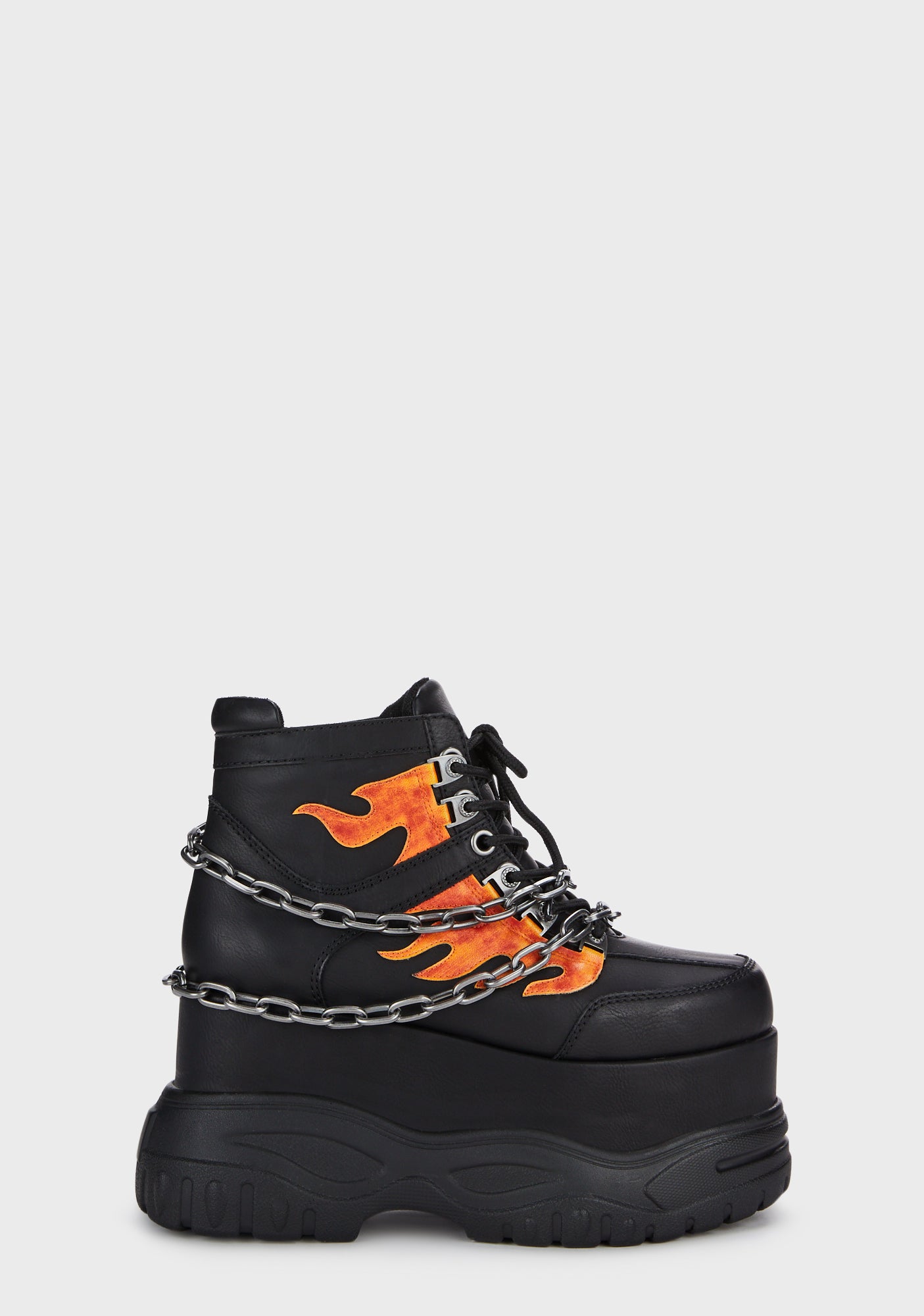 Current Mood Flame Chain Platform Sneakers Black