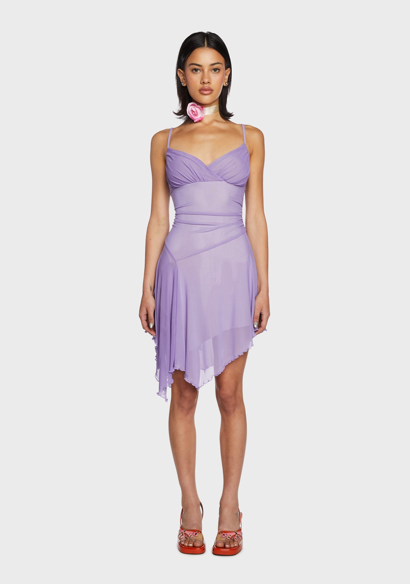Delias Mesh Handkerchief Mini Dress Delias Mesh Handkerchief Mini Dress