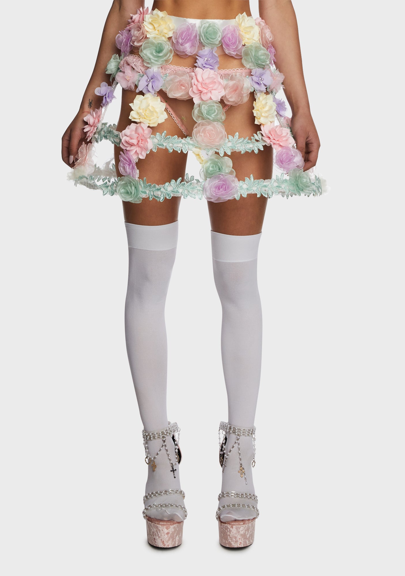Rhinestone cage skirt cheap