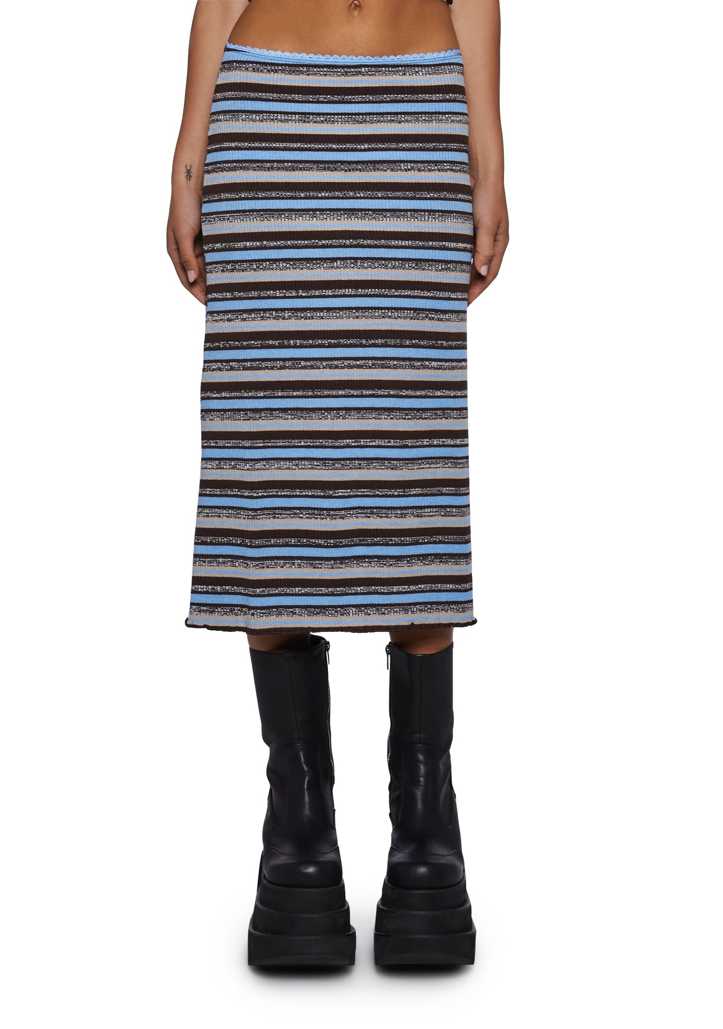 NGOrder Striped Maxi Skirt Blue Dolls Kill
