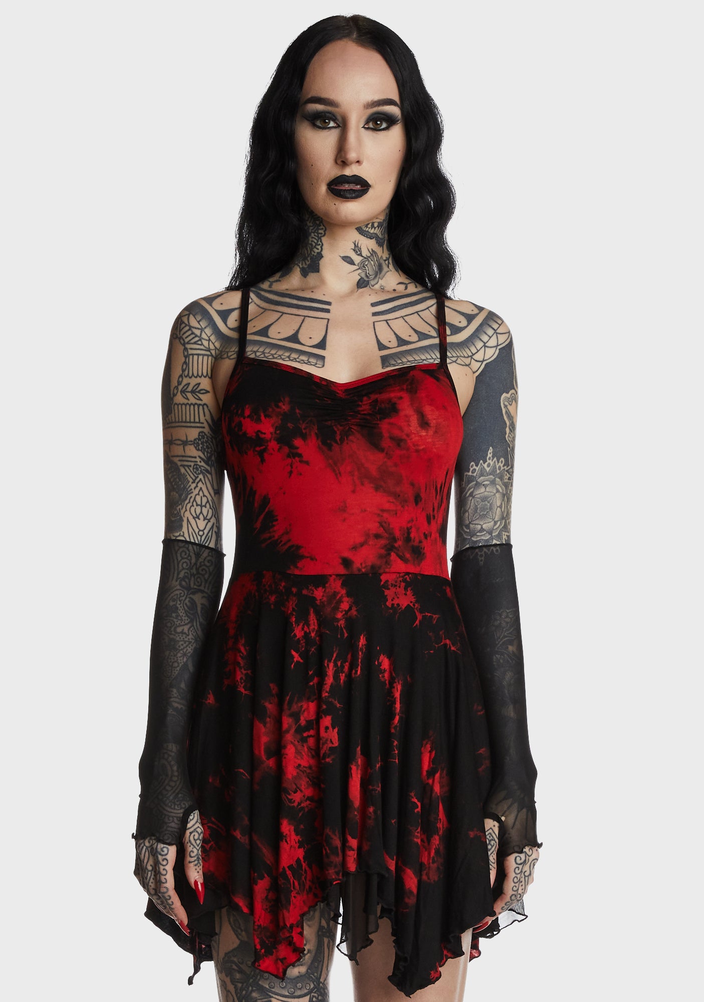 black and red tie dye dress Tie-Dye Black & Red Dress