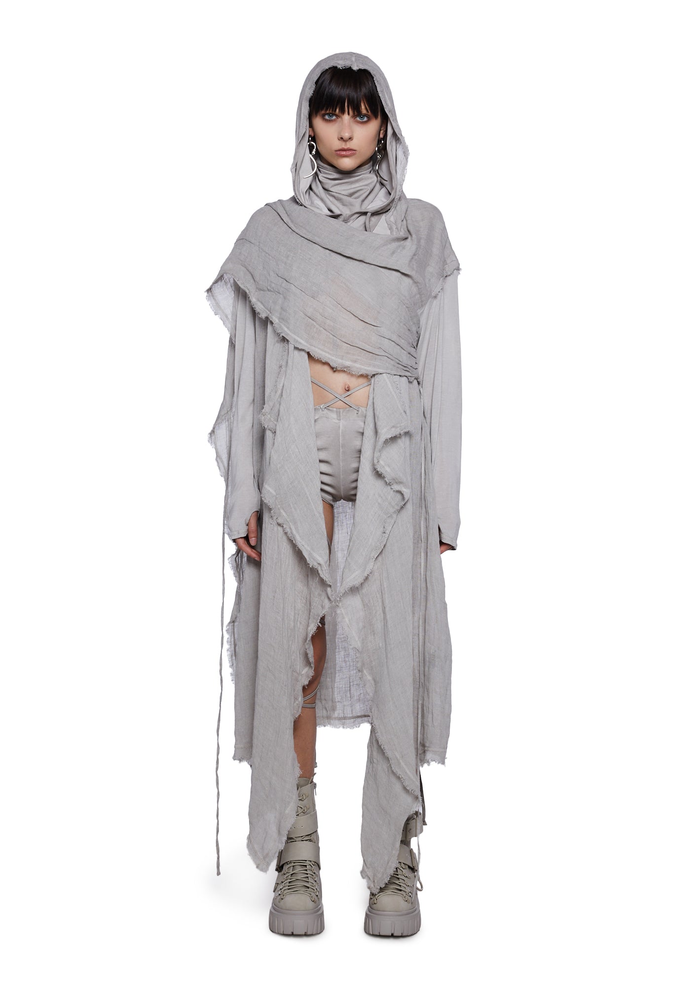 Hooded wrap cardigan sale