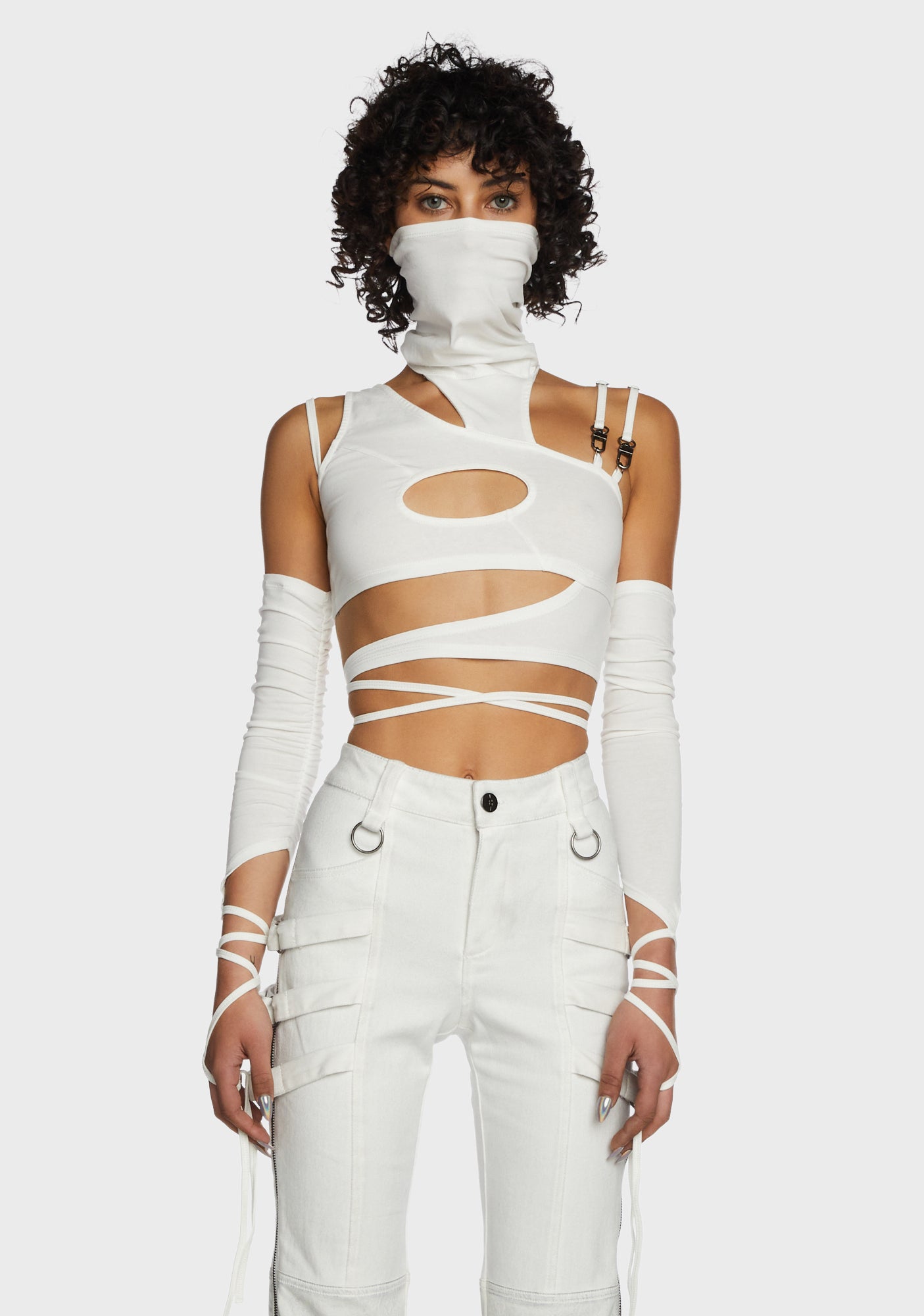 DOLLSKILL★NEW GAWD FLOW LAYERED TOP Namilia Trinity Layered Top With Boning - Black – Dolls Kill