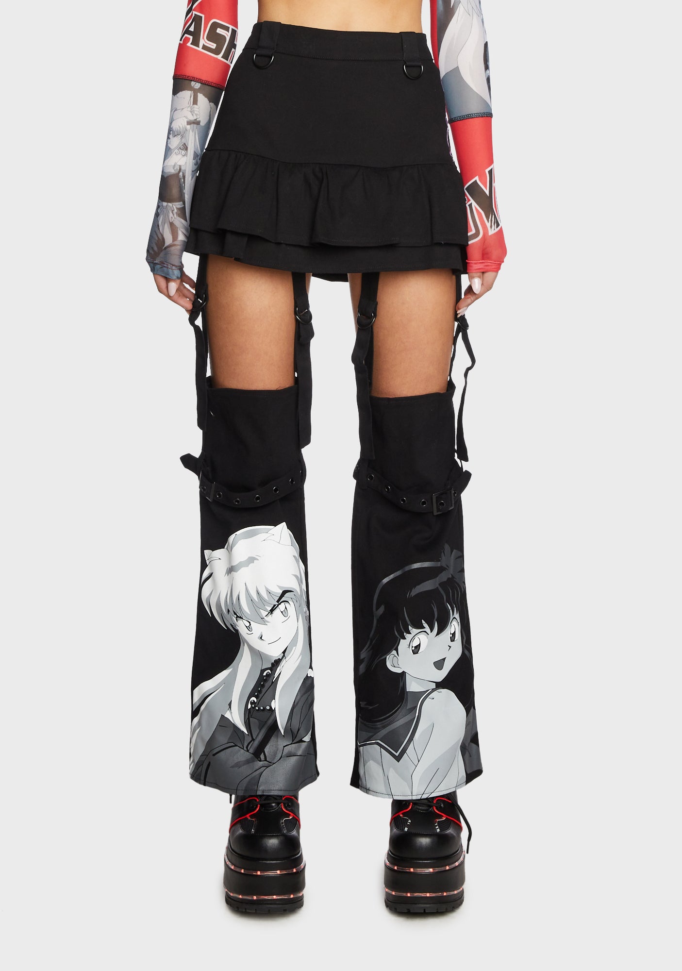 Dolls Kill x InuYasha Mini Skirt With Detachable Leg Warmers Set
