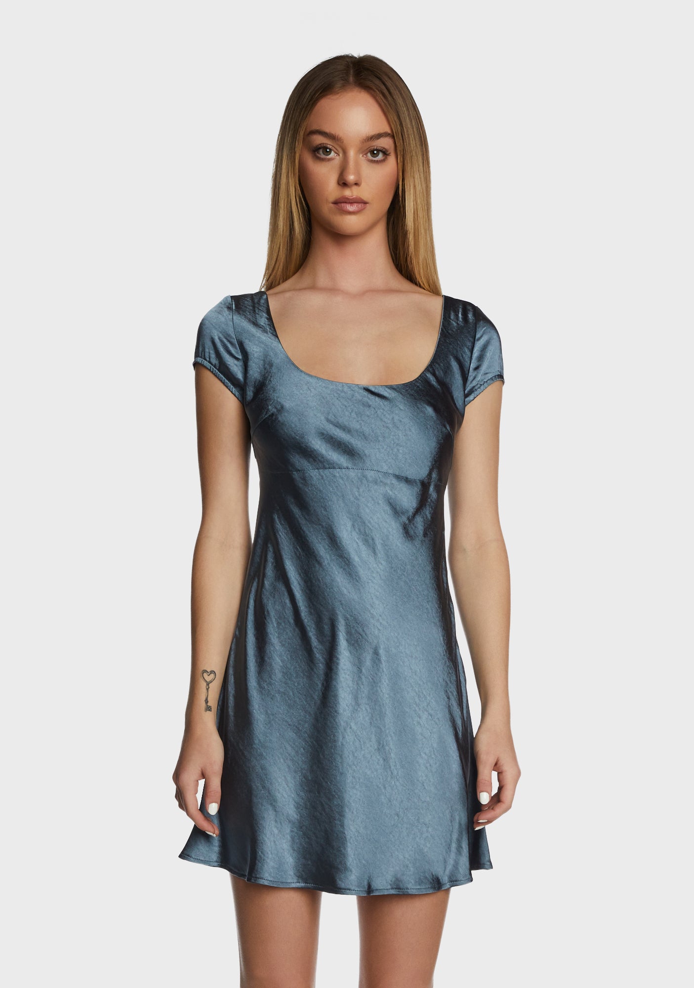 Motel Satin Mini Dress - Blue – Dolls Kill