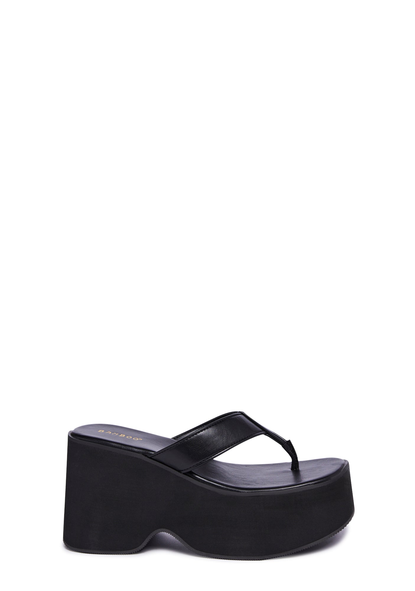 Vegan Leather Platform Flip Flop Sandals Black Dolls Kill