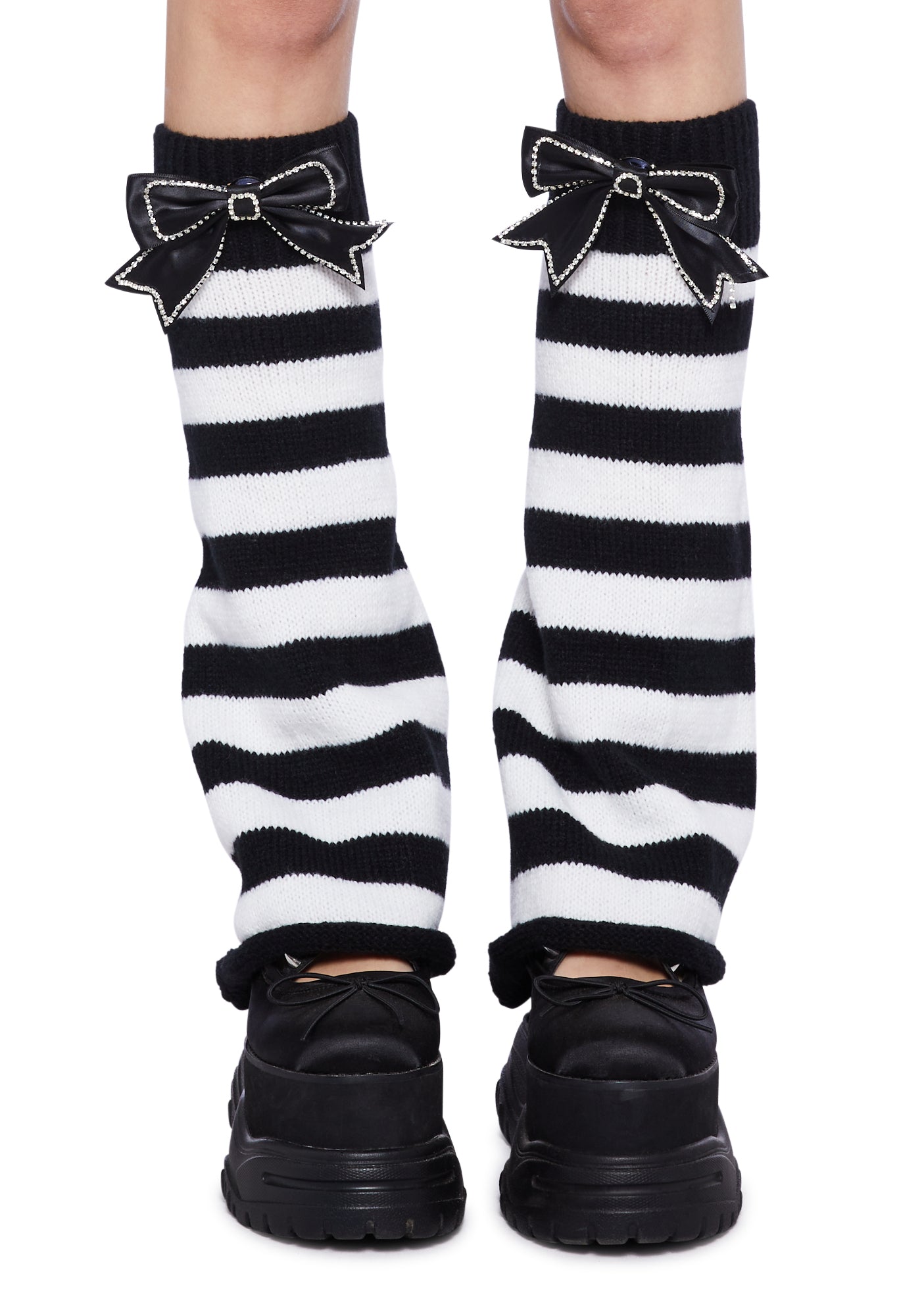 Stripe Leg Warmers Black Dolls Kill