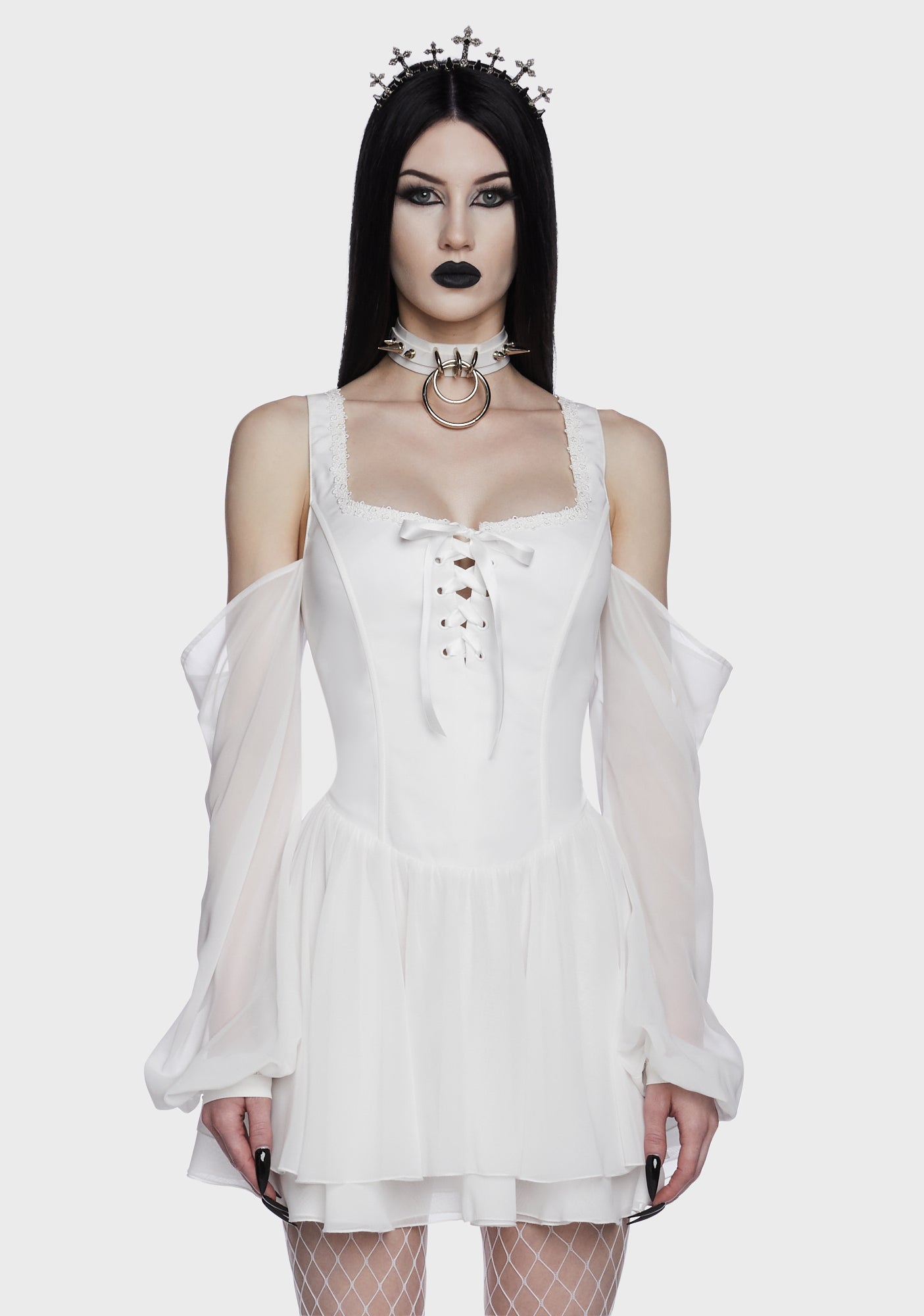 Widow Corset Mini Dress - White